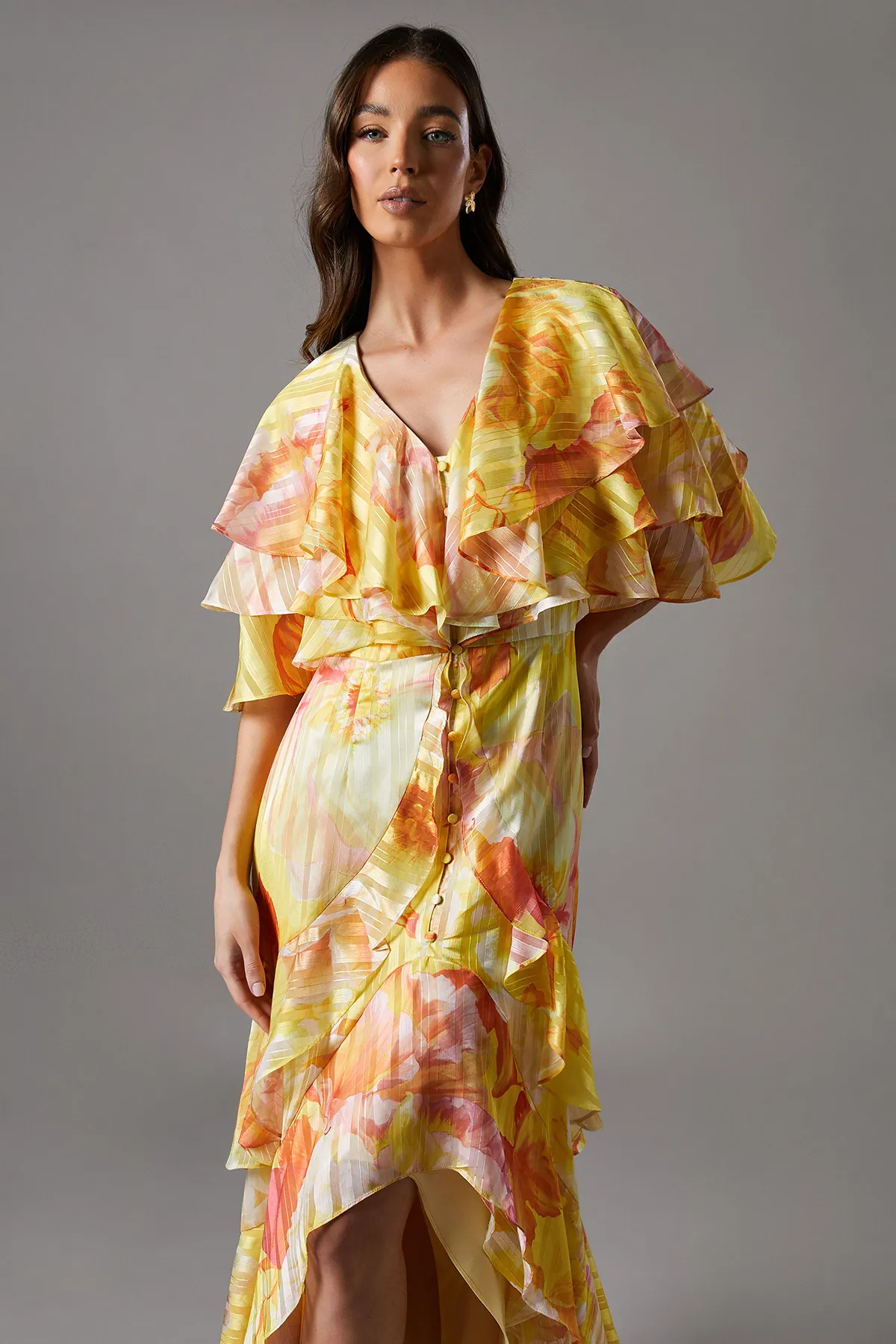 Printed Burnout Ruffle Maxi Dress 2 Printed Burnout Ruffle Maxi Dress