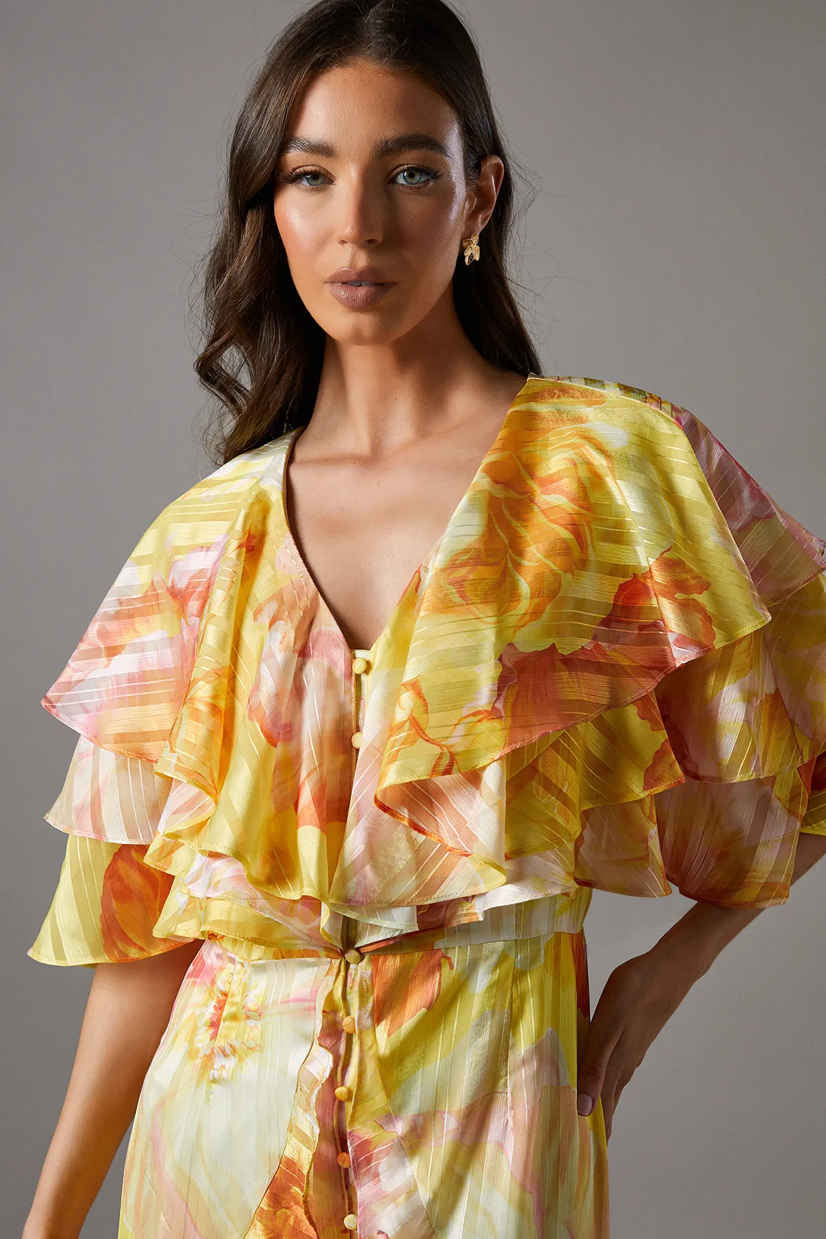 Printed Burnout Ruffle Maxi Dress 4 Printed Burnout Ruffle Maxi Dress