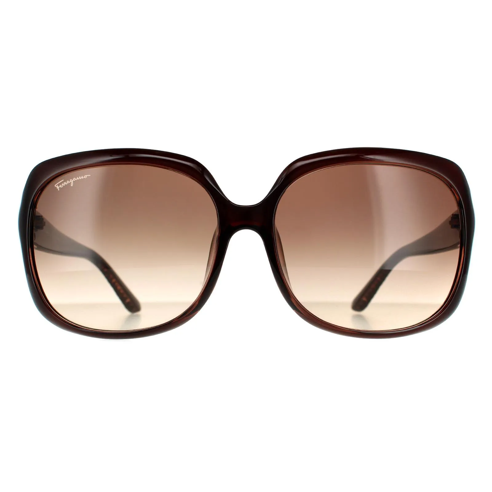 Rectangle Brown Brown Gradient Sunglasses