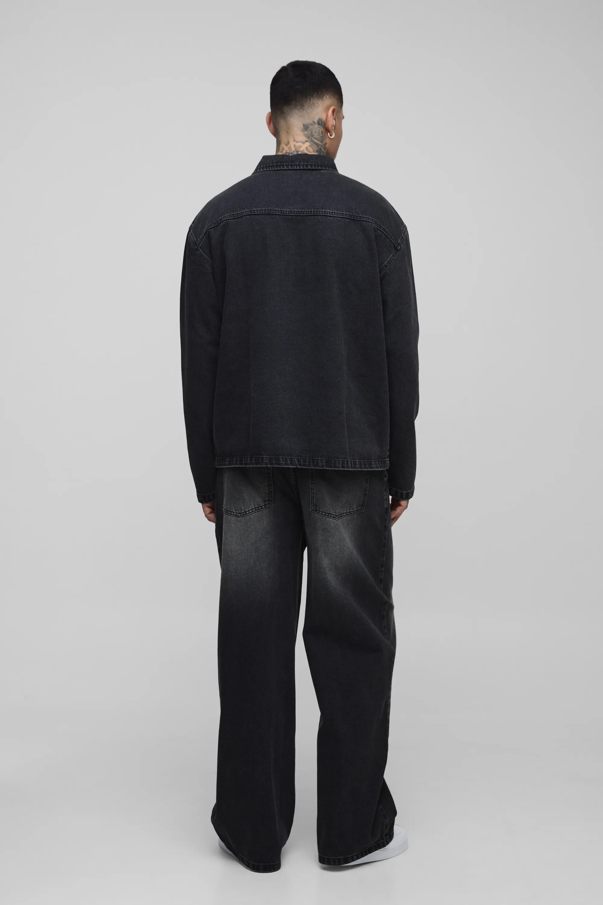 Tall Oversized Denim Rugby Shirt 2 Tall Oversized Denim Rugby Shirt