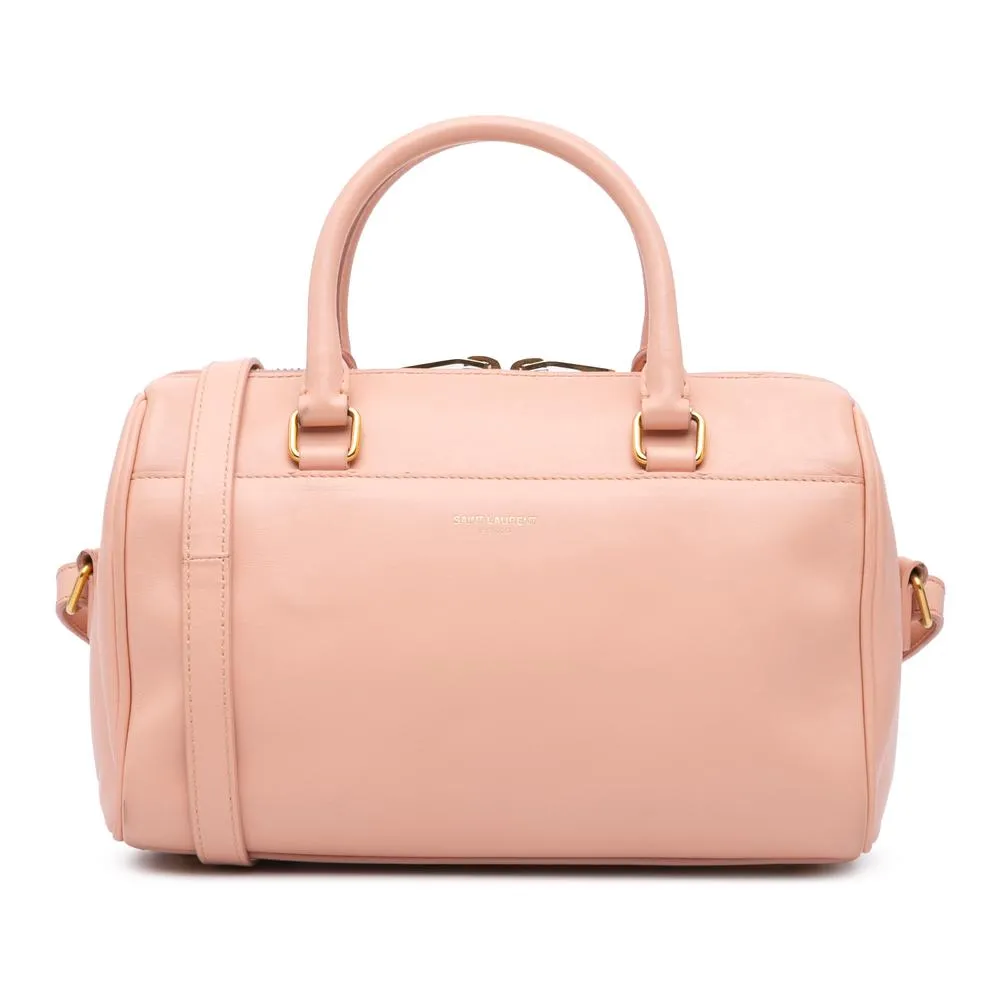 Preloved Classic Duffle Leather Satchel- Pink 1 Preloved Classic Duffle Leather Satchel- Pink