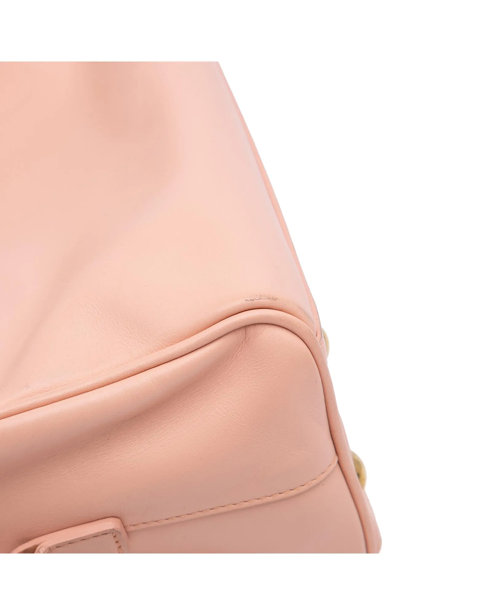 Preloved Classic Duffle Leather Satchel- Pink 10 Preloved Classic Duffle Leather Satchel- Pink