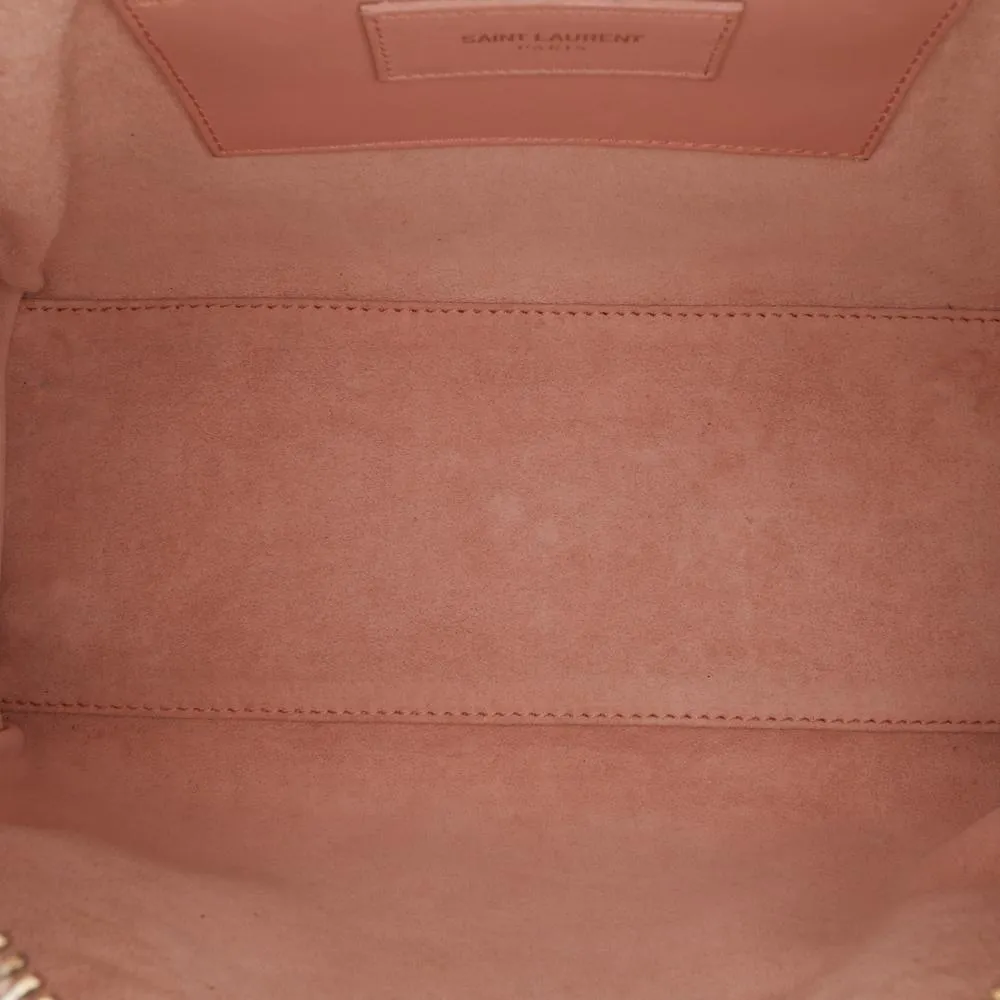 Preloved Classic Duffle Leather Satchel- Pink 5 Preloved Classic Duffle Leather Satchel- Pink