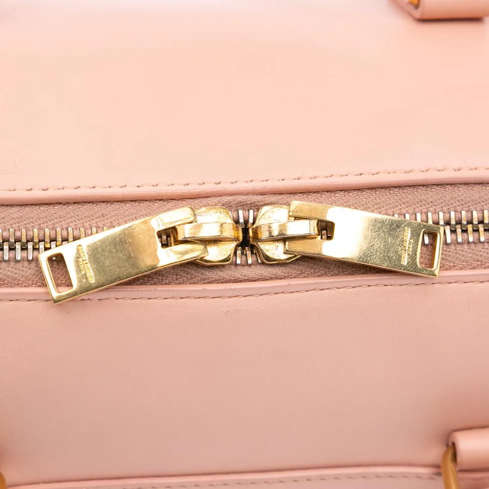 Preloved Classic Duffle Leather Satchel- Pink 8 Preloved Classic Duffle Leather Satchel- Pink
