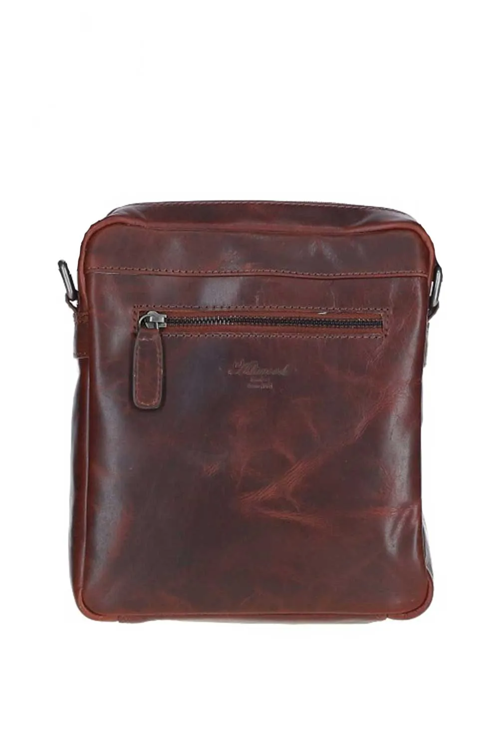 Compact Leather Messenger Bag with Multiple Pockets