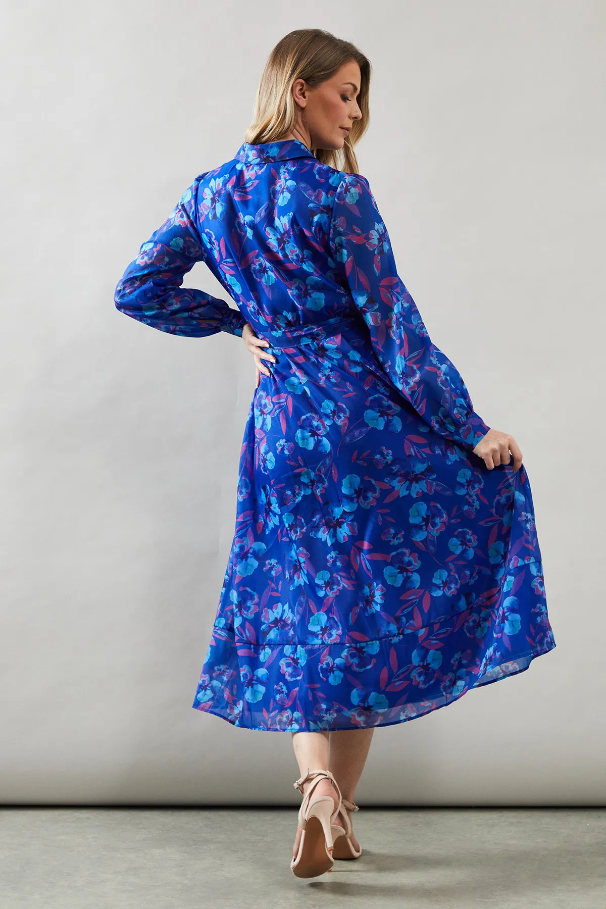 Floral Organza Shirt Midi Dress 3 Floral Organza Shirt Midi Dress