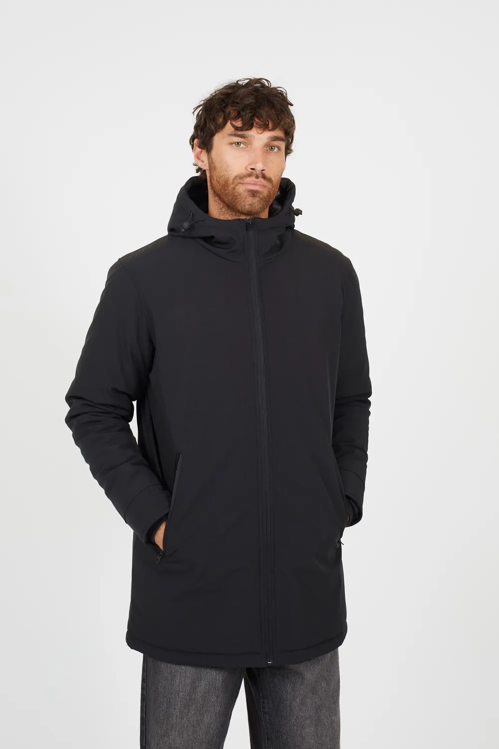Quilted Soft Shell Hooded Parka Jacket