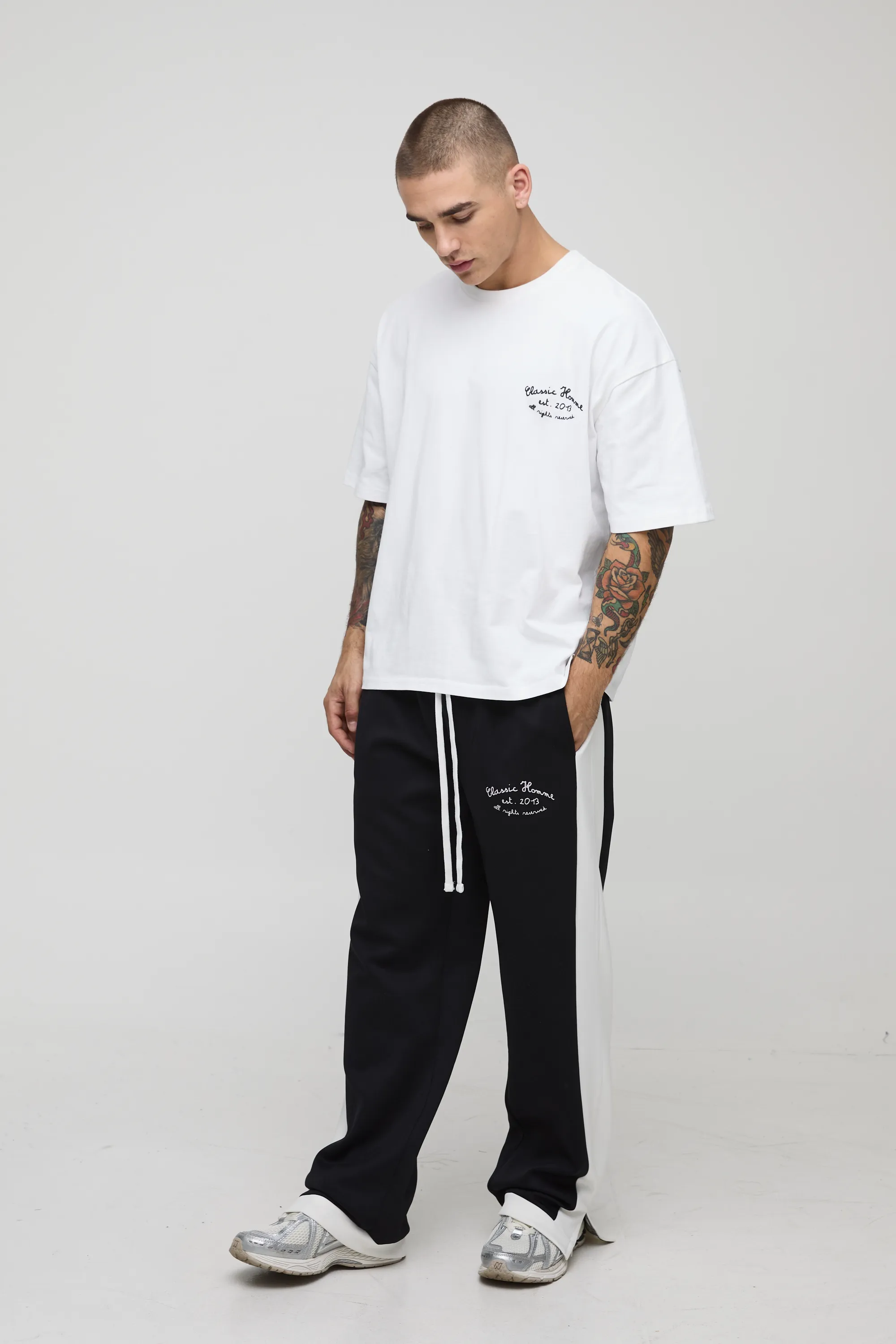 Relaxed Homme Side Stripe Tricot Joggers 4 Relaxed Homme Side Stripe Tricot Joggers