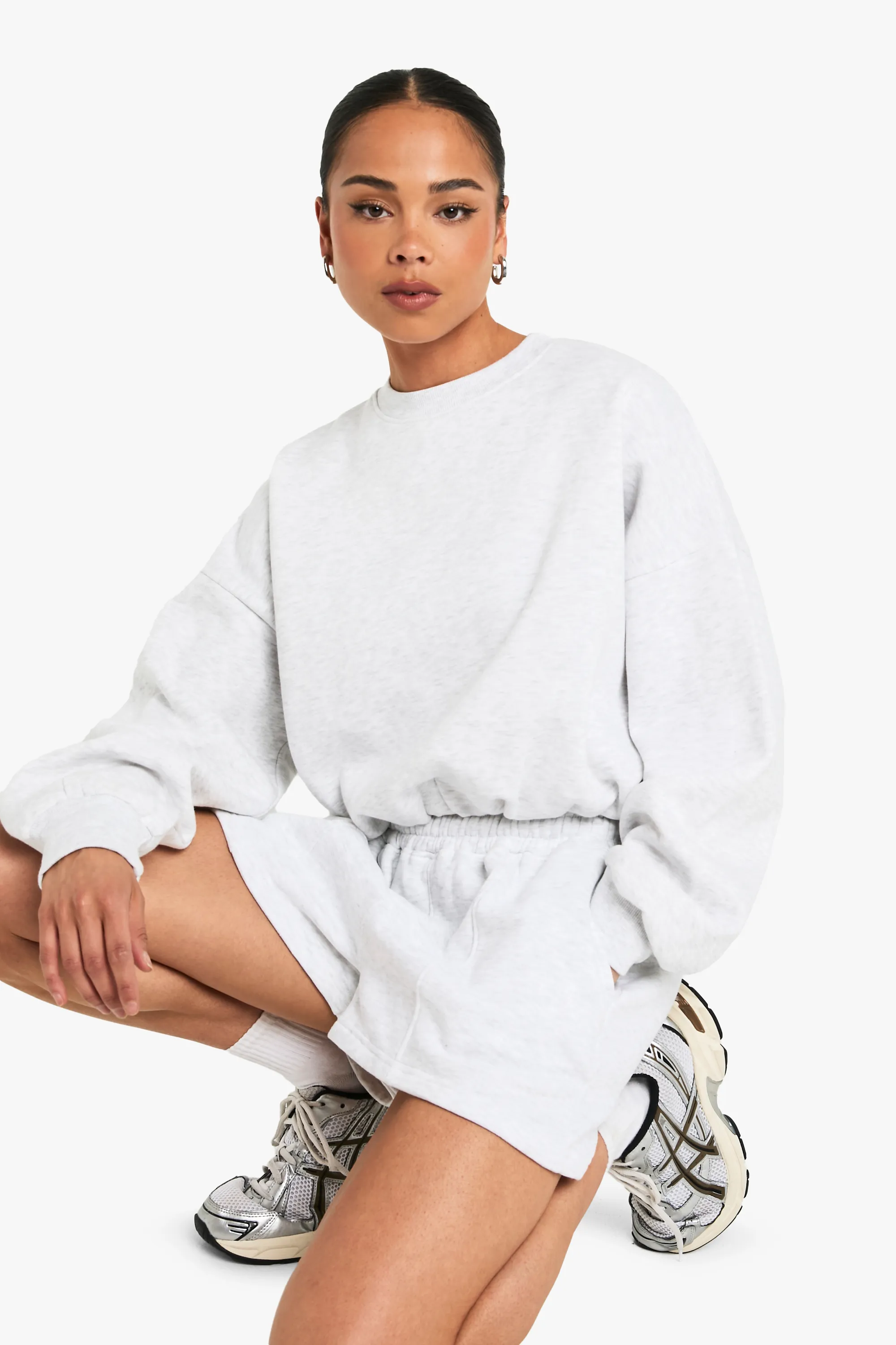 Bubble Hem Cropped Sweatshirt 1 Bubble Hem Cropped Sweatshirt