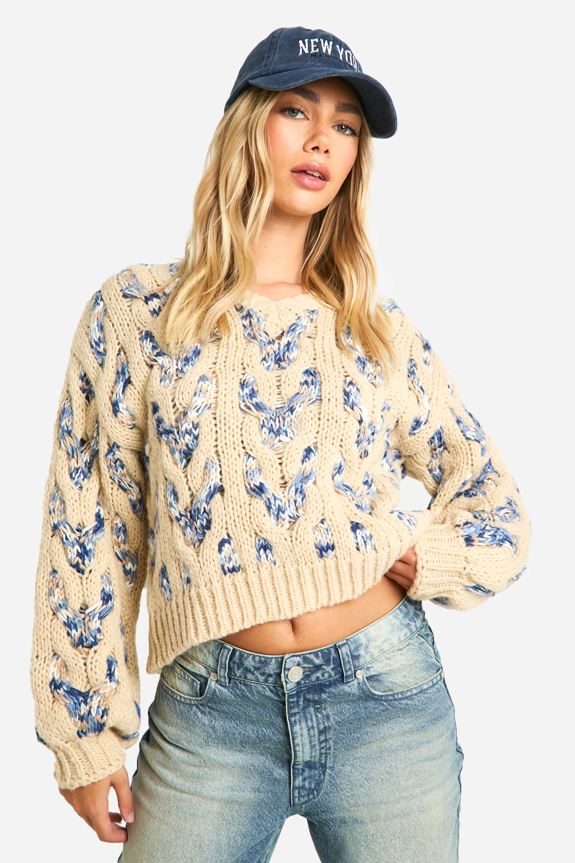 Chunky Multi Cable Knit Detail Jumper 1 Chunky Multi Cable Knit Detail Jumper
