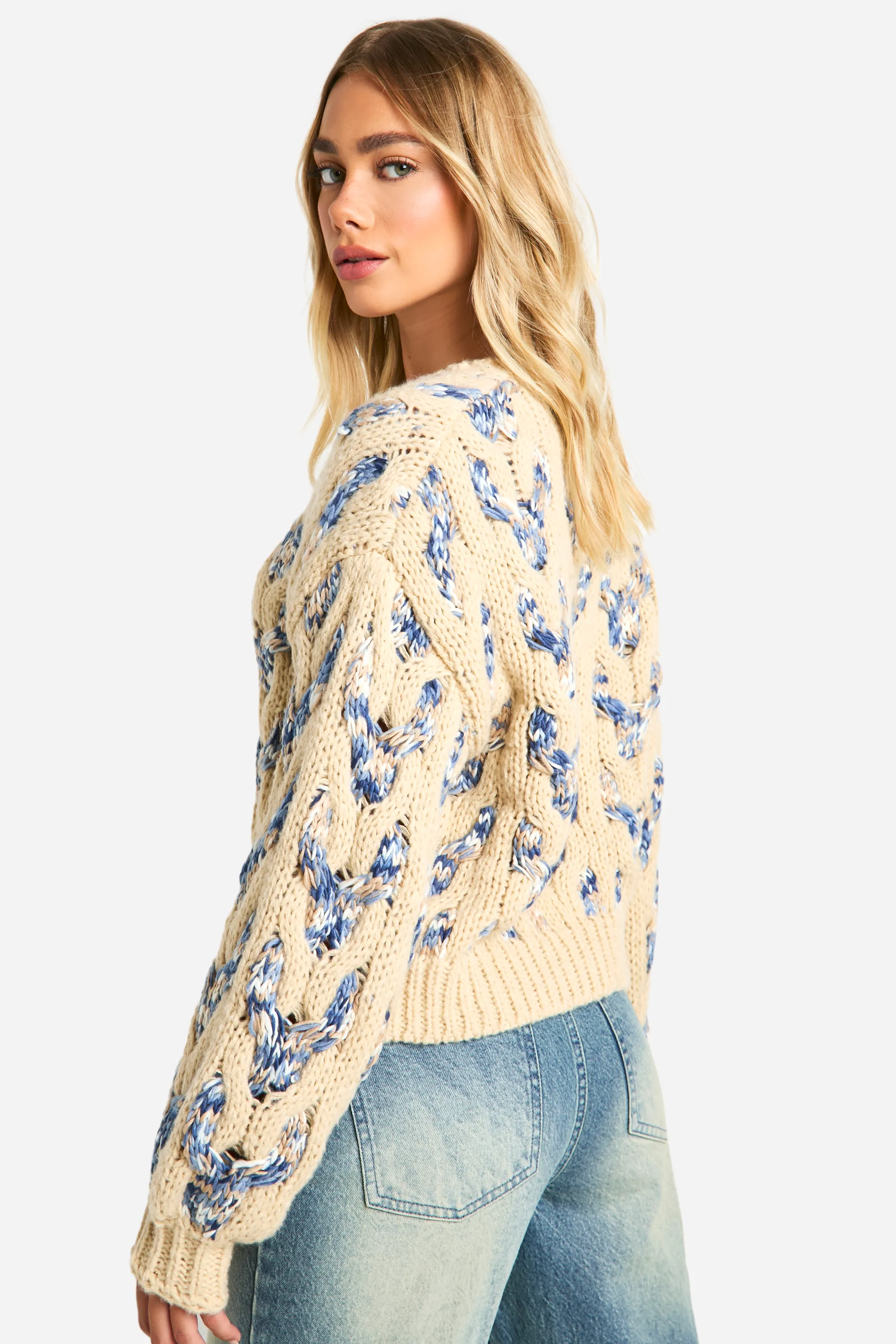 Chunky Multi Cable Knit Detail Jumper 2 Chunky Multi Cable Knit Detail Jumper