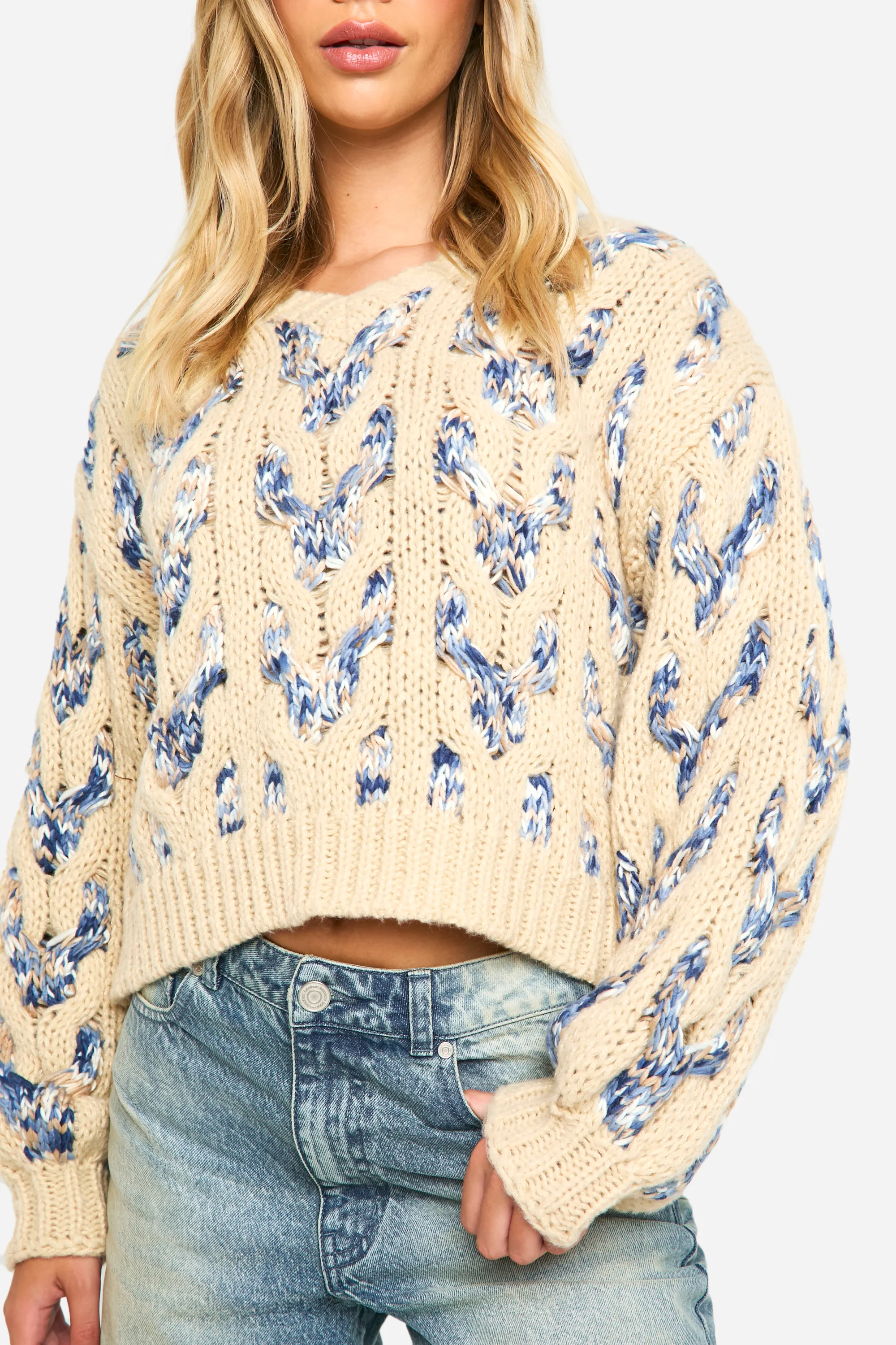 Chunky Multi Cable Knit Detail Jumper 4 Chunky Multi Cable Knit Detail Jumper