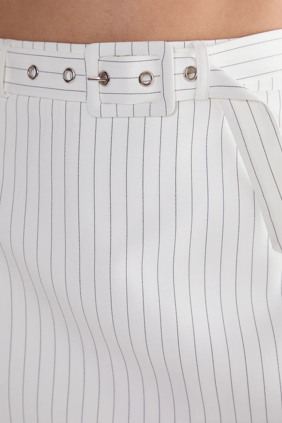 Pinstripe Belted Tailored Skort 5 Pinstripe Belted Tailored Skort