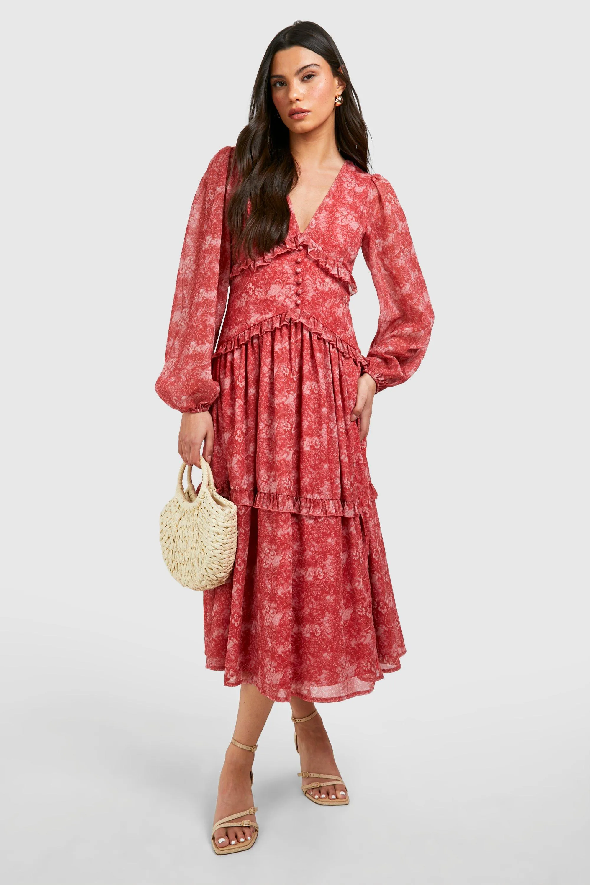 Paisley Print Ruffle Smock Dress 1 Paisley Print Ruffle Smock Dress