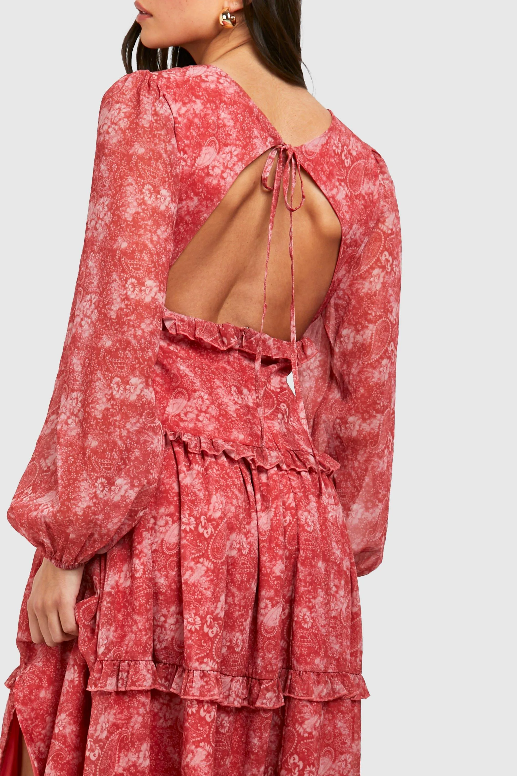 Paisley Print Ruffle Smock Dress 4 Paisley Print Ruffle Smock Dress