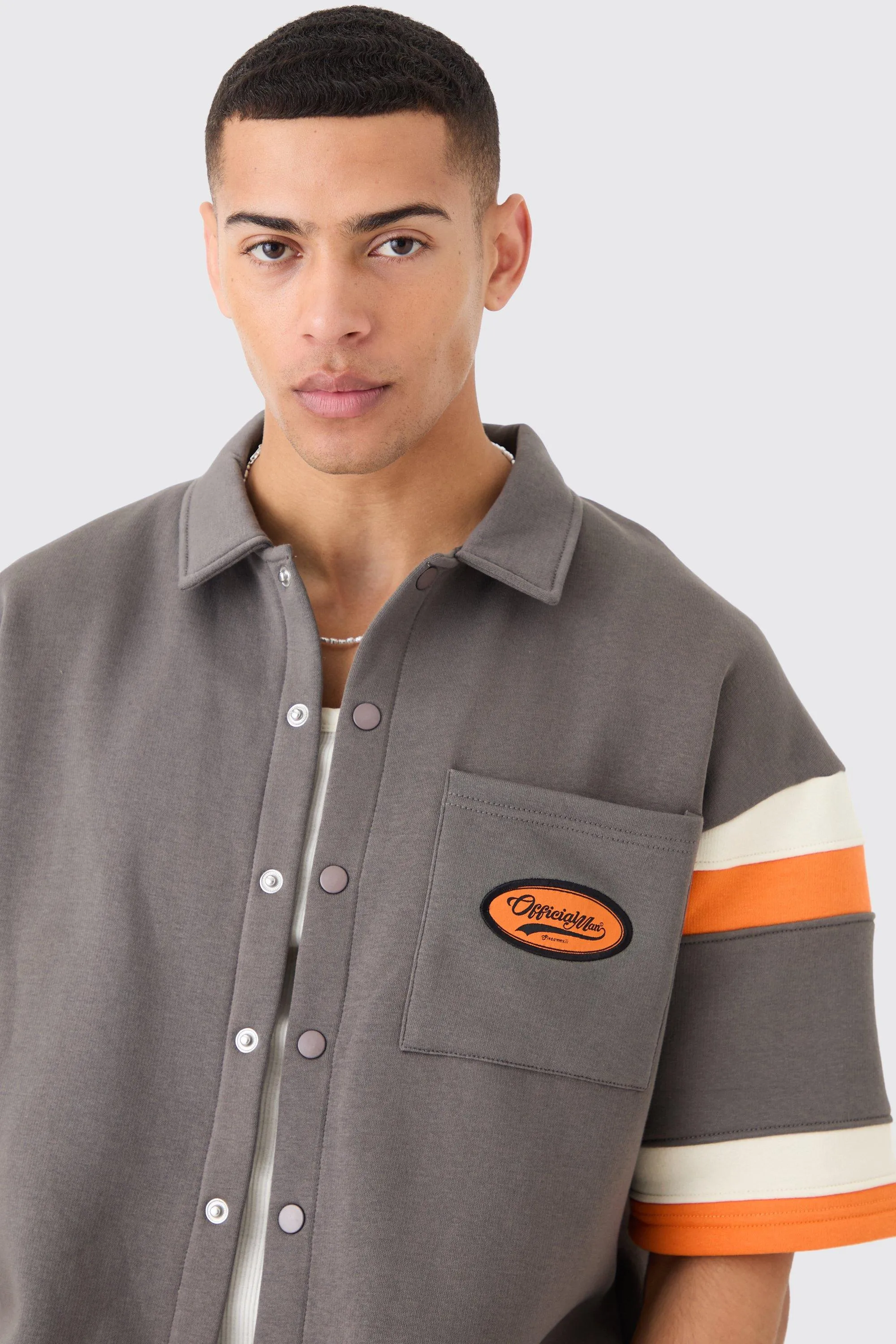 Boxy Fit Varsity Shirt Tracksuit 3 Boxy Fit Varsity Shirt Tracksuit