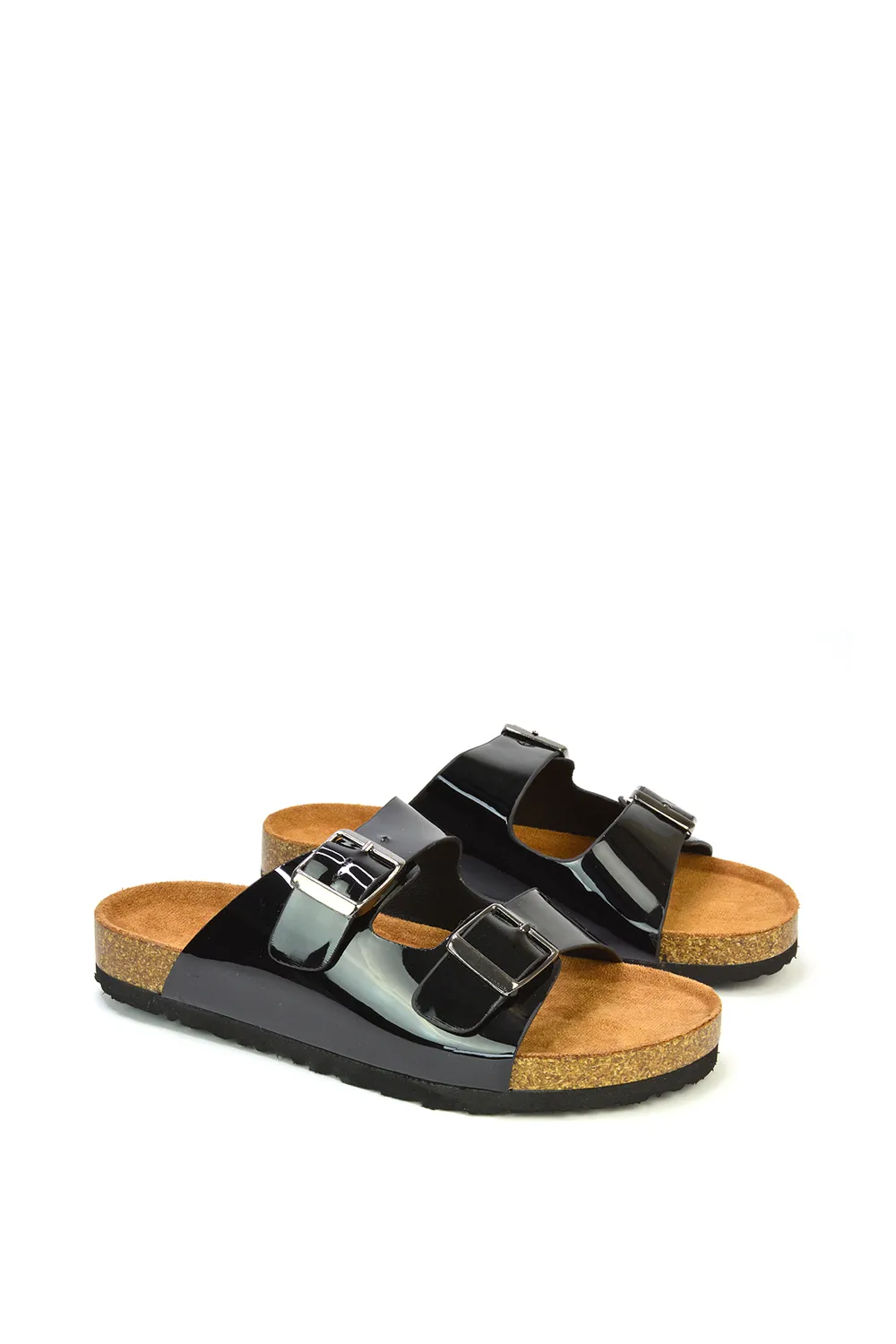'Star' Double Strap Buckle Up Summer Slip On Flat Sandals 4 'Star' Double Strap Buckle Up Summer Slip On Flat Sandals