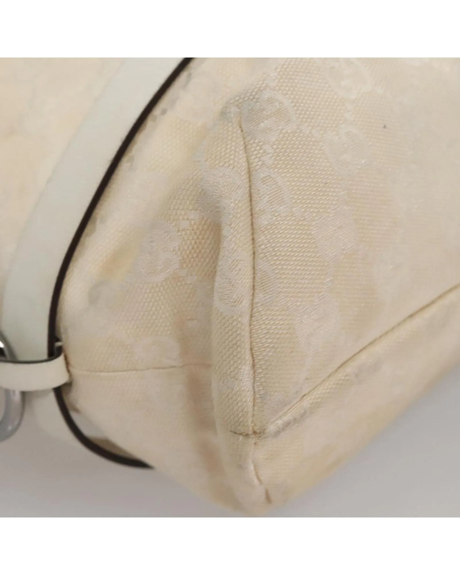 Preloved Tote Bag Leather Trim- White 11 Preloved Tote Bag Leather Trim- White