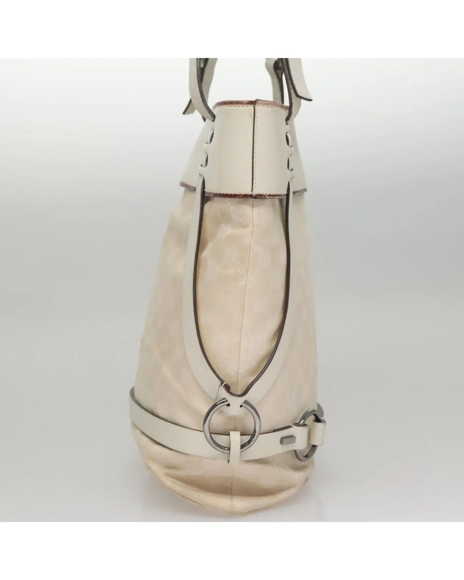 Preloved Tote Bag Leather Trim- White 6 Preloved Tote Bag Leather Trim- White