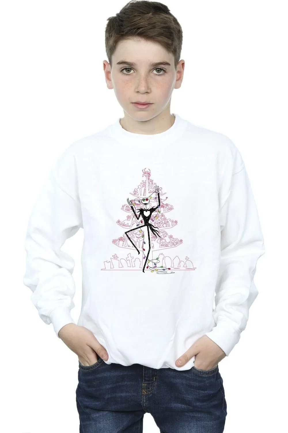 The Nightmare Before Christmas Tree Pink Sweatshirt