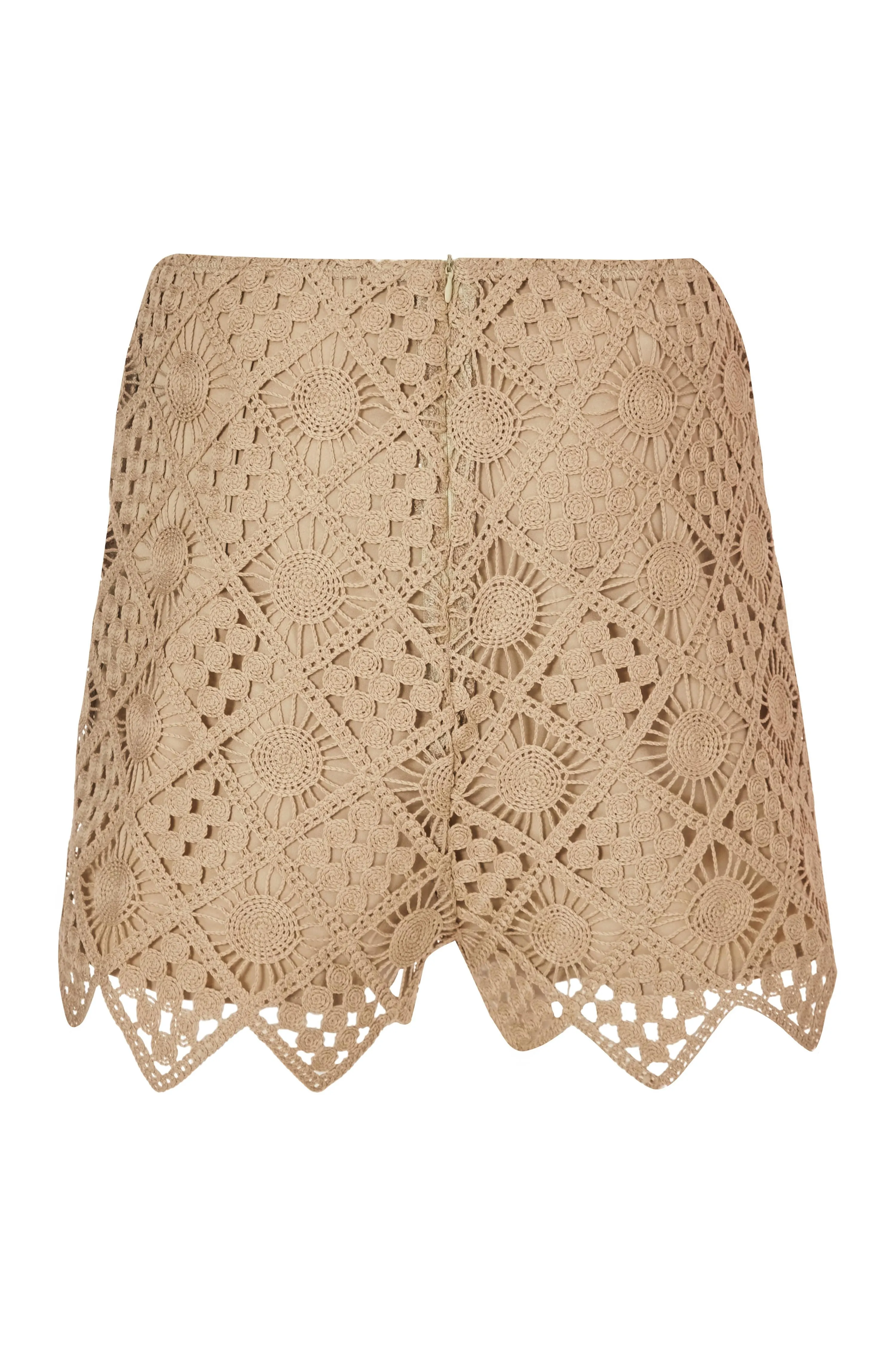 Khaki Crochet Shorts 4 Khaki Crochet Shorts
