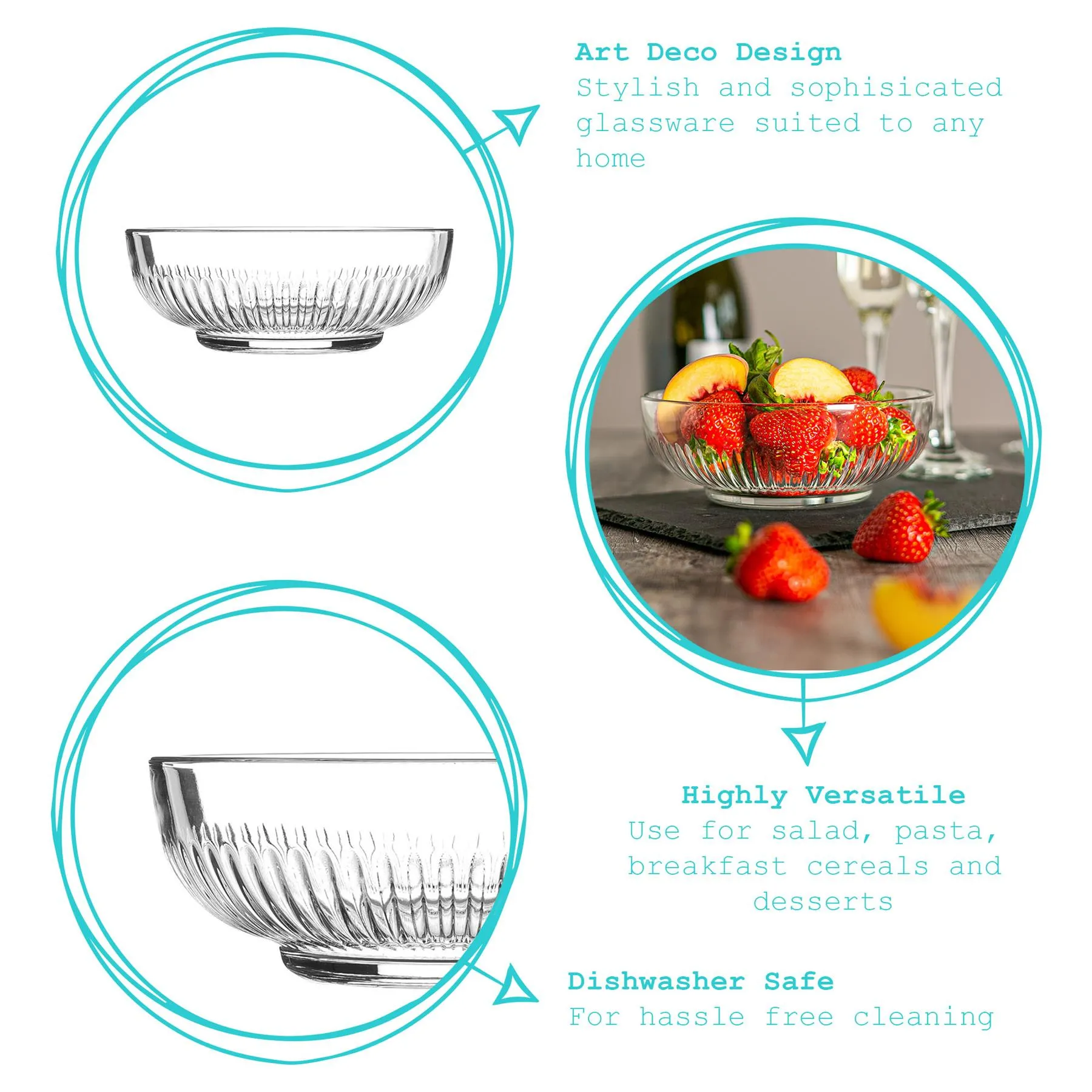 Campana Glass Serving Bowl 17cm 2 Campana Glass Serving Bowl 17cm