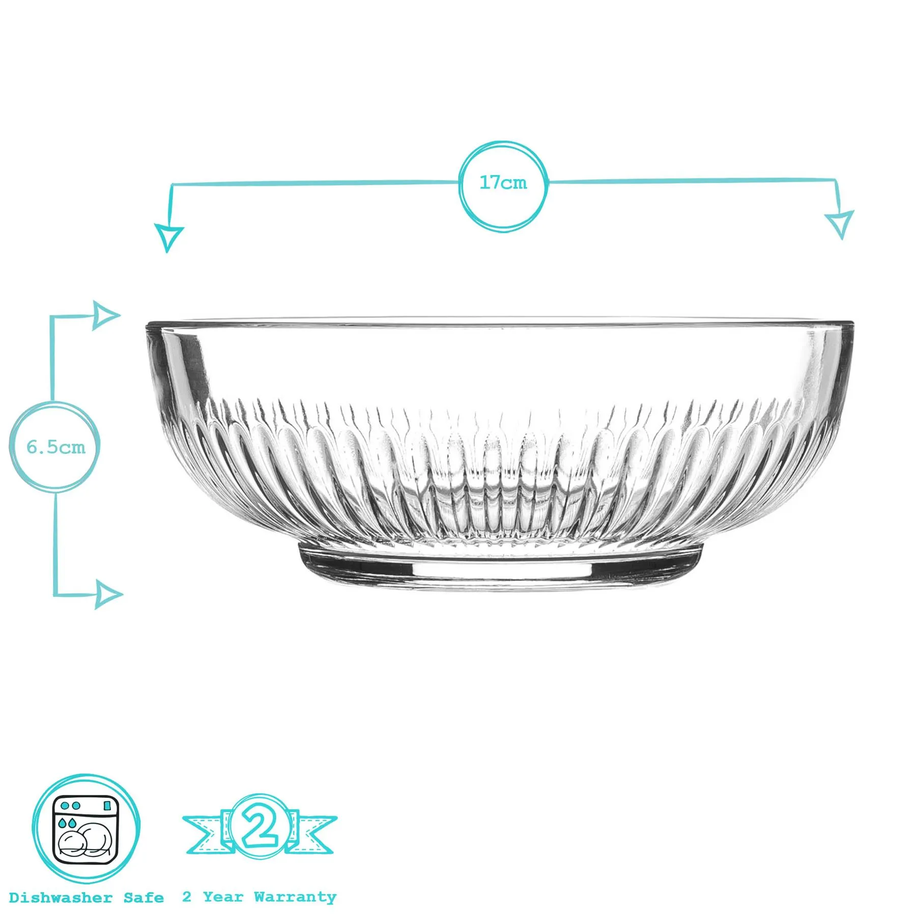 Campana Glass Serving Bowl 17cm 3 Campana Glass Serving Bowl 17cm