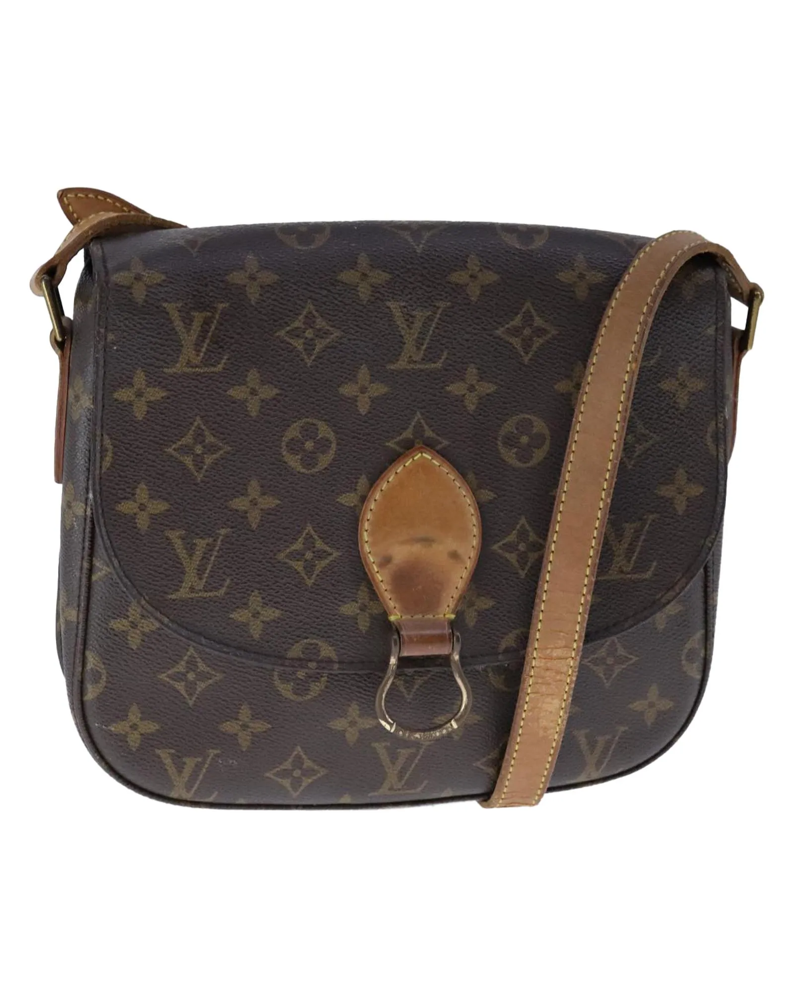 Preloved Monogram Canvas Shoulder Bag Women