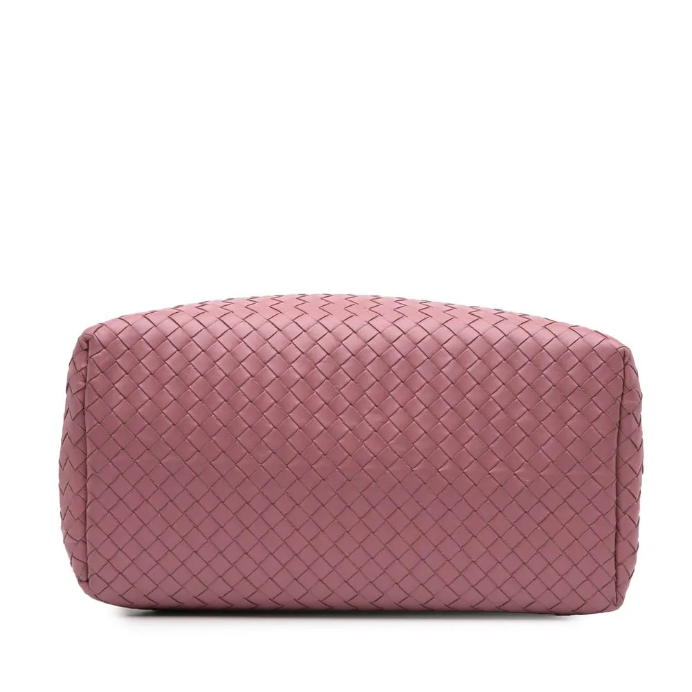 Preloved BV Roma Satchel Woven Leather- Pink 5 Preloved BV Roma Satchel Woven Leather- Pink