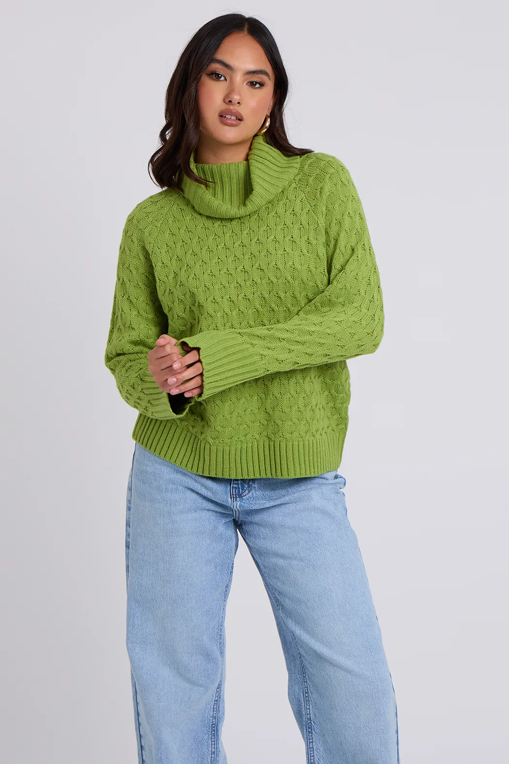 Honeycomb Cable Roll Neck Jumper 2 Honeycomb Cable Roll Neck Jumper