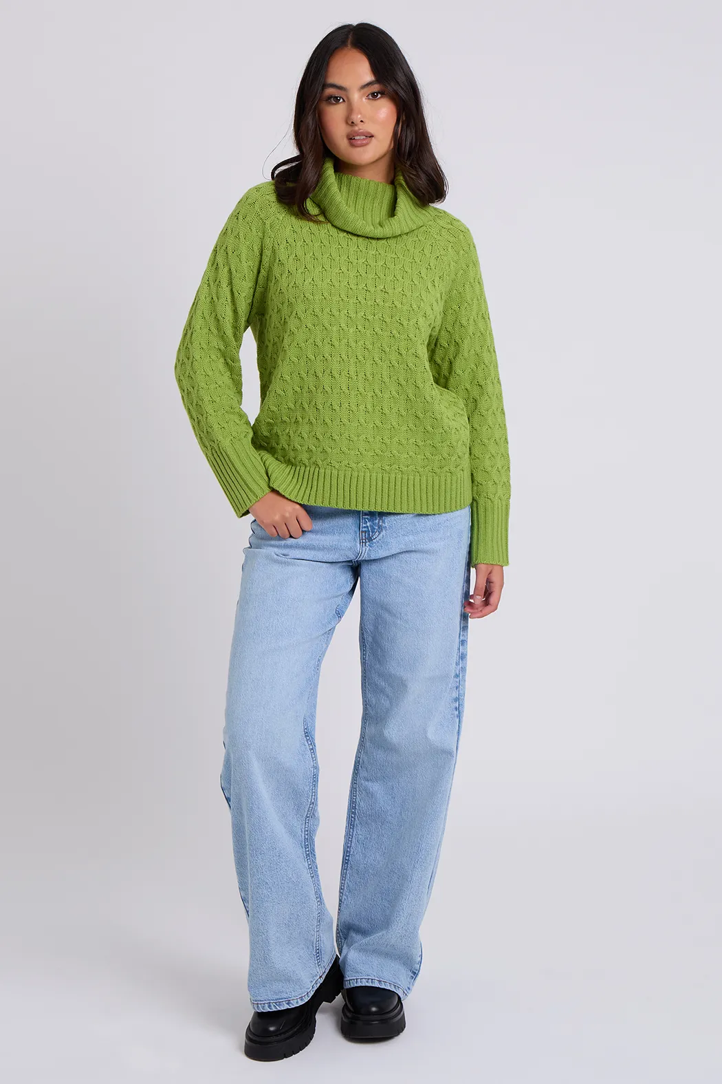 Honeycomb Cable Roll Neck Jumper 3 Honeycomb Cable Roll Neck Jumper