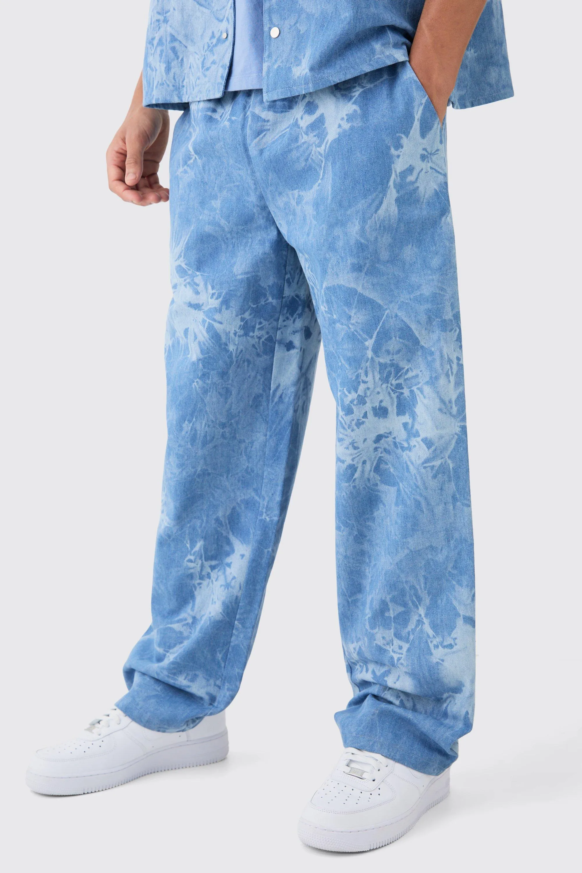 Relaxed Fit Elastic Waist Fabric Interest Jeans 1 Relaxed Fit Elastic Waist Fabric Interest Jeans