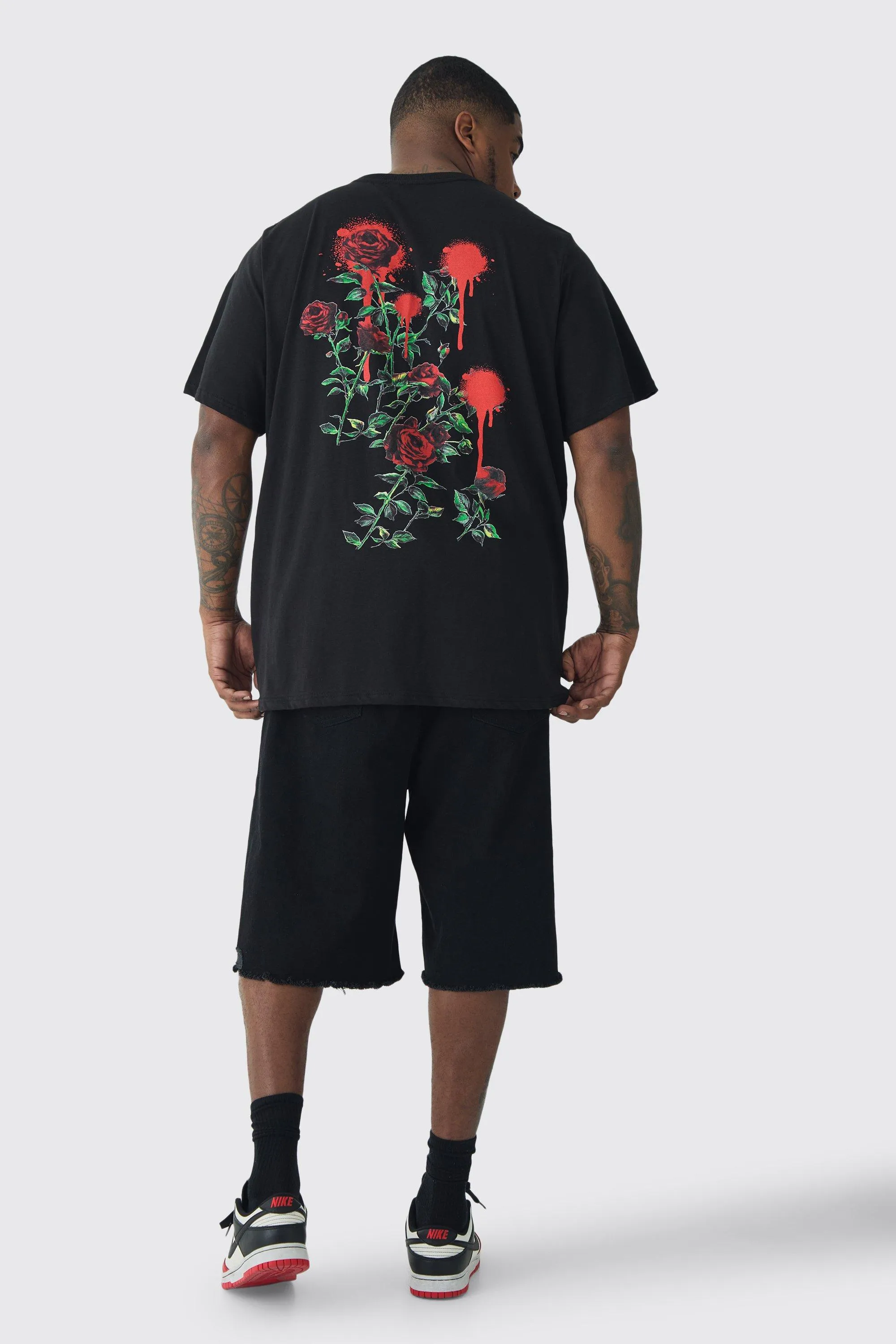 Plus Rose Floral Back Print T-shirt 2 Plus Rose Floral Back Print T-shirt