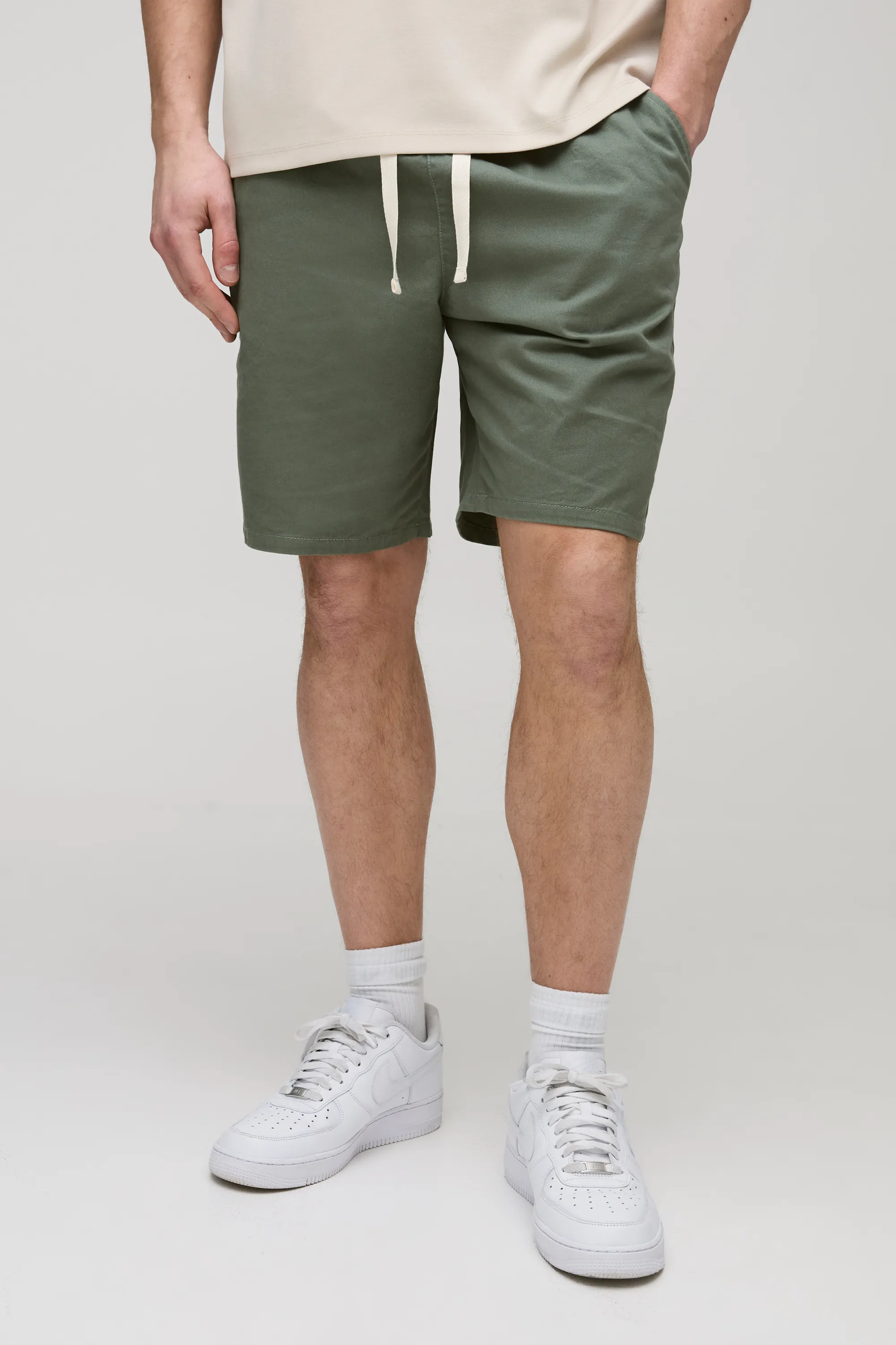 Tall Elasticated Waist Slim Fit Shorts 1 Tall Elasticated Waist Slim Fit Shorts