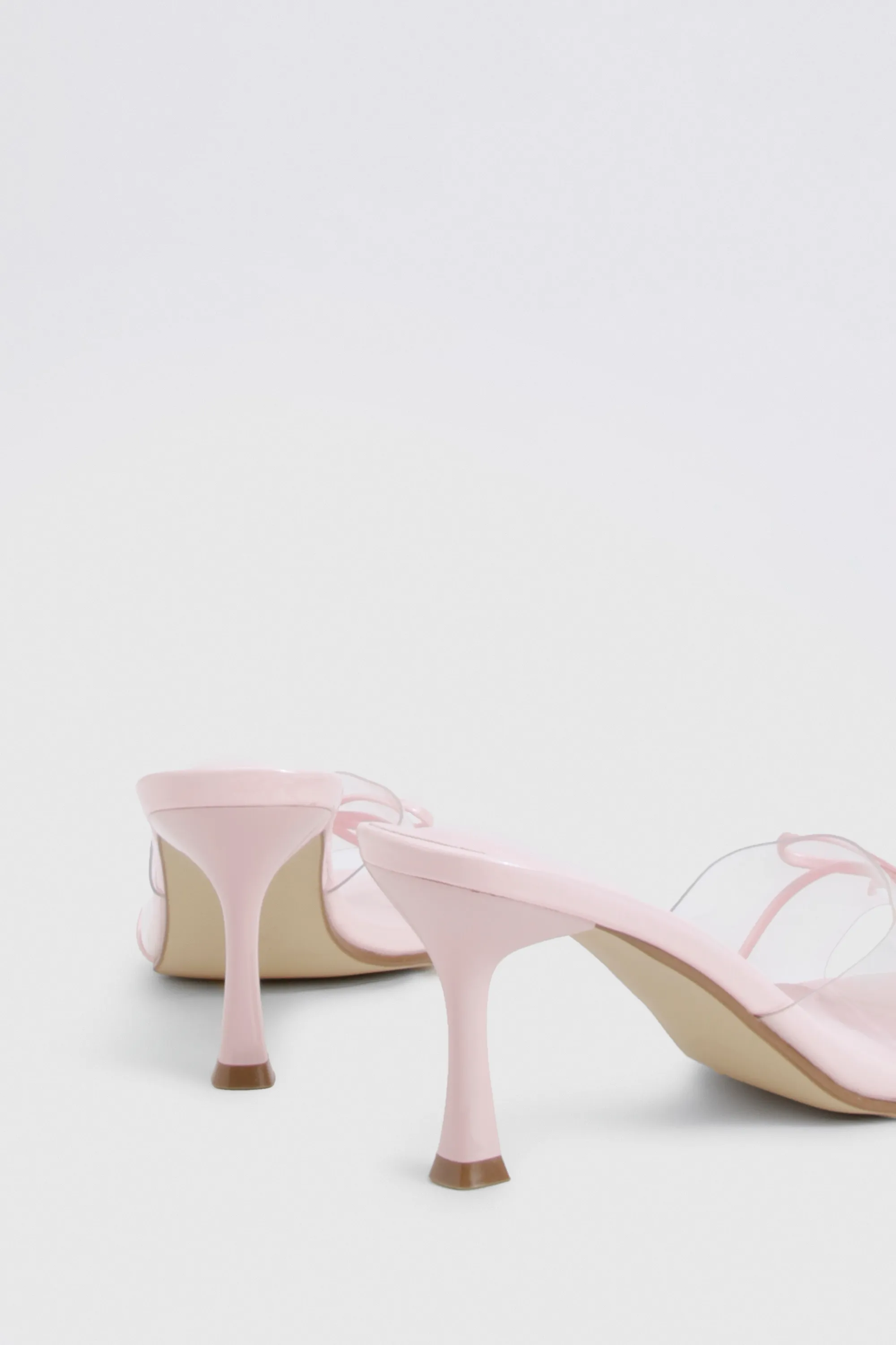 Clear Bow Detail Heeled Mules 4 Clear Bow Detail Heeled Mules