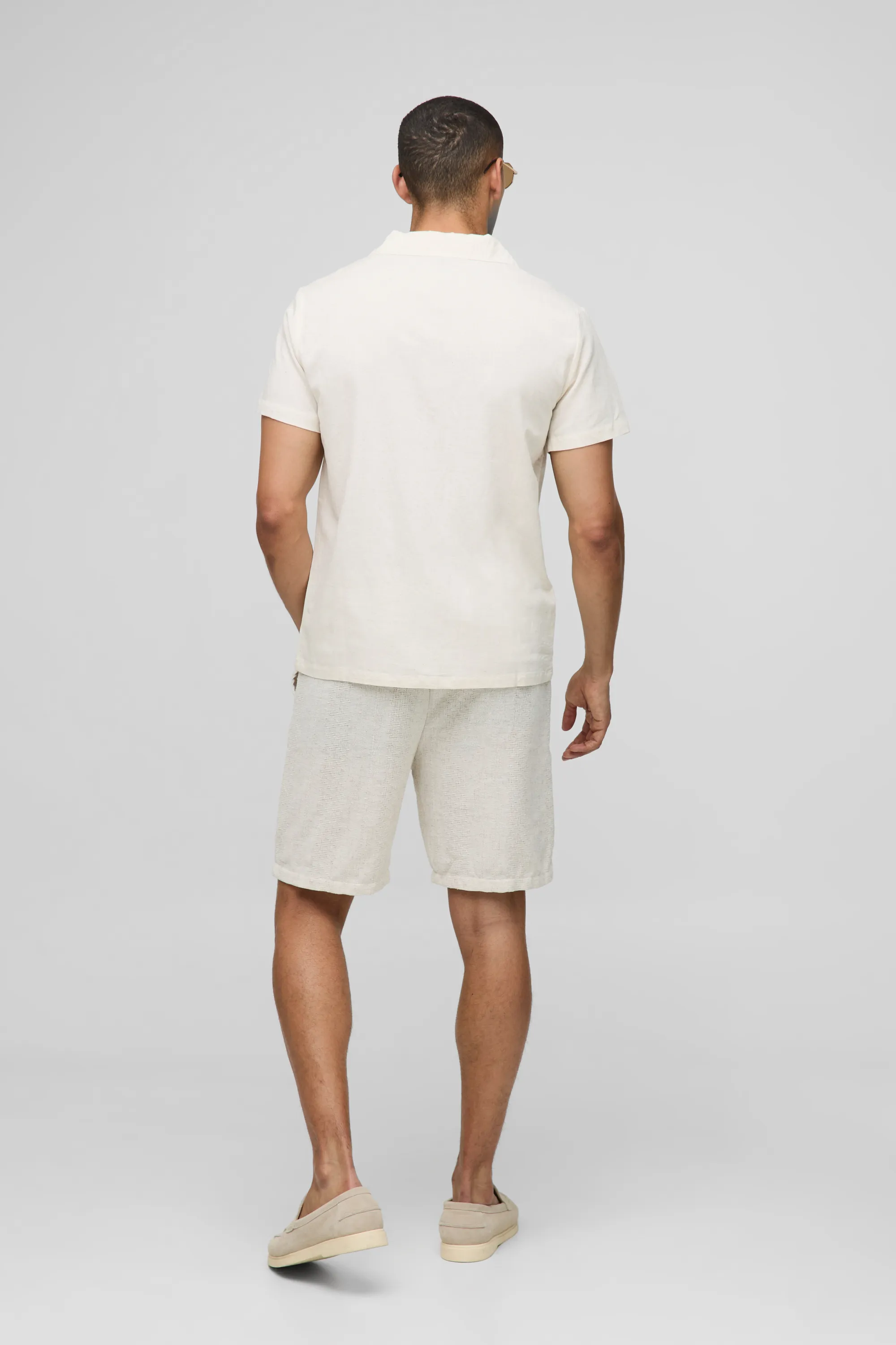 Regular Fit Revere Linen Blend Short Sleeve Shirt 2 Regular Fit Revere Linen Blend Short Sleeve Shirt