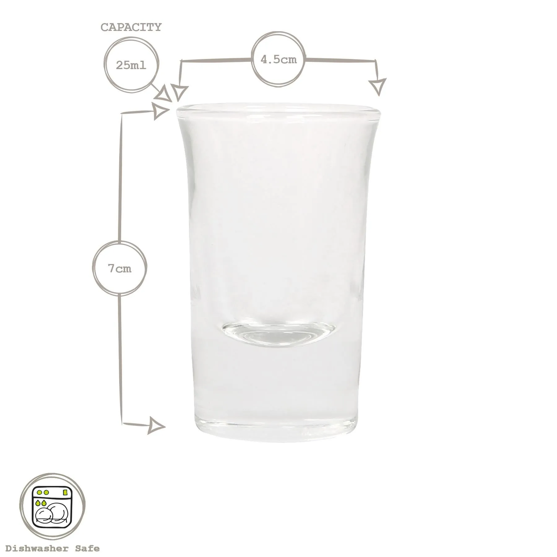 Tall Shot Glasses - 25ml - Clear - Pack of 12 3 Tall Shot Glasses - 25ml - Clear - Pack of 12