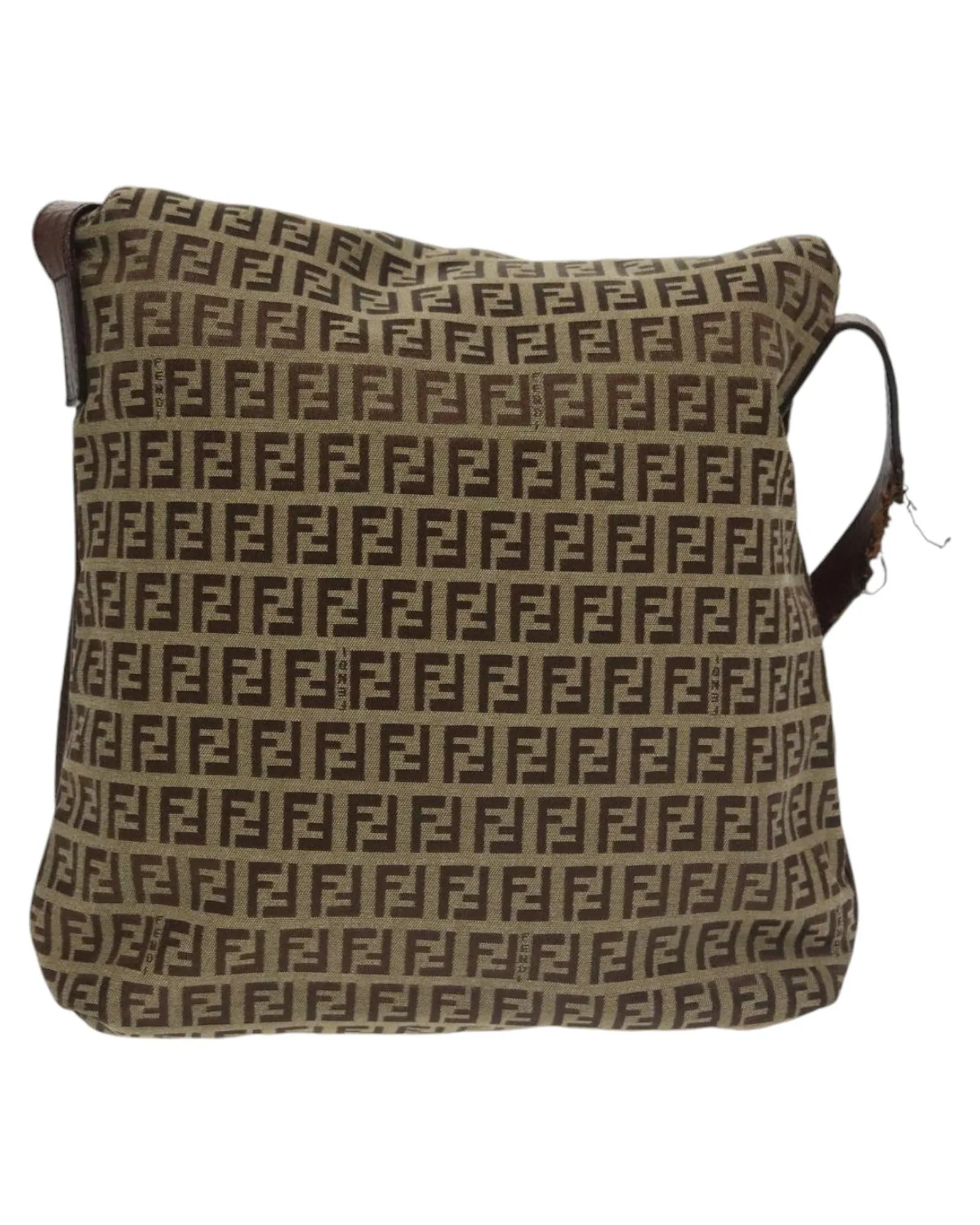 Preloved Zucca Pattern Shoulder Bag with Clasp- Brown 2 Preloved Zucca Pattern Shoulder Bag with Clasp- Brown
