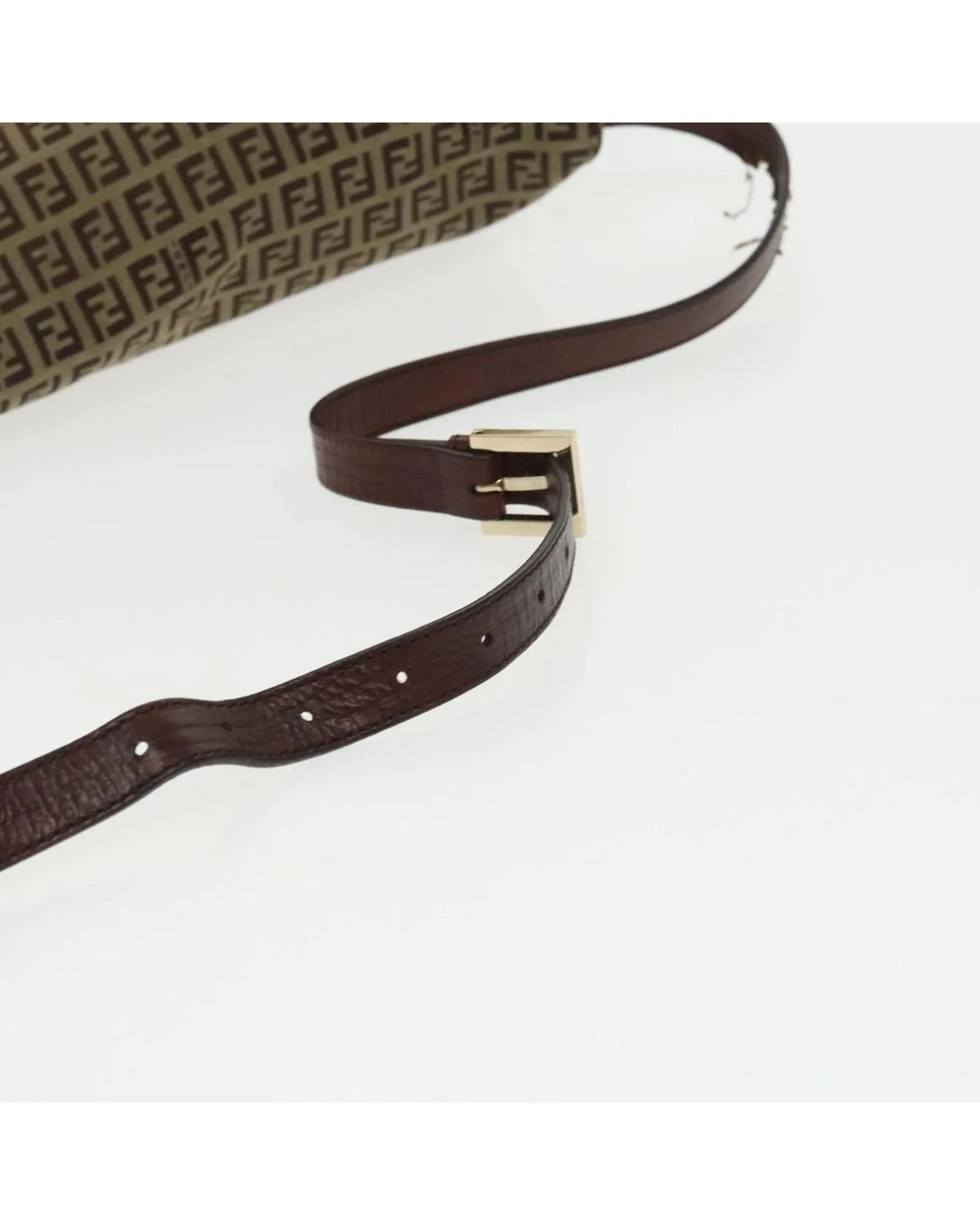 Preloved Zucca Pattern Shoulder Bag with Clasp- Brown 8 Preloved Zucca Pattern Shoulder Bag with Clasp- Brown