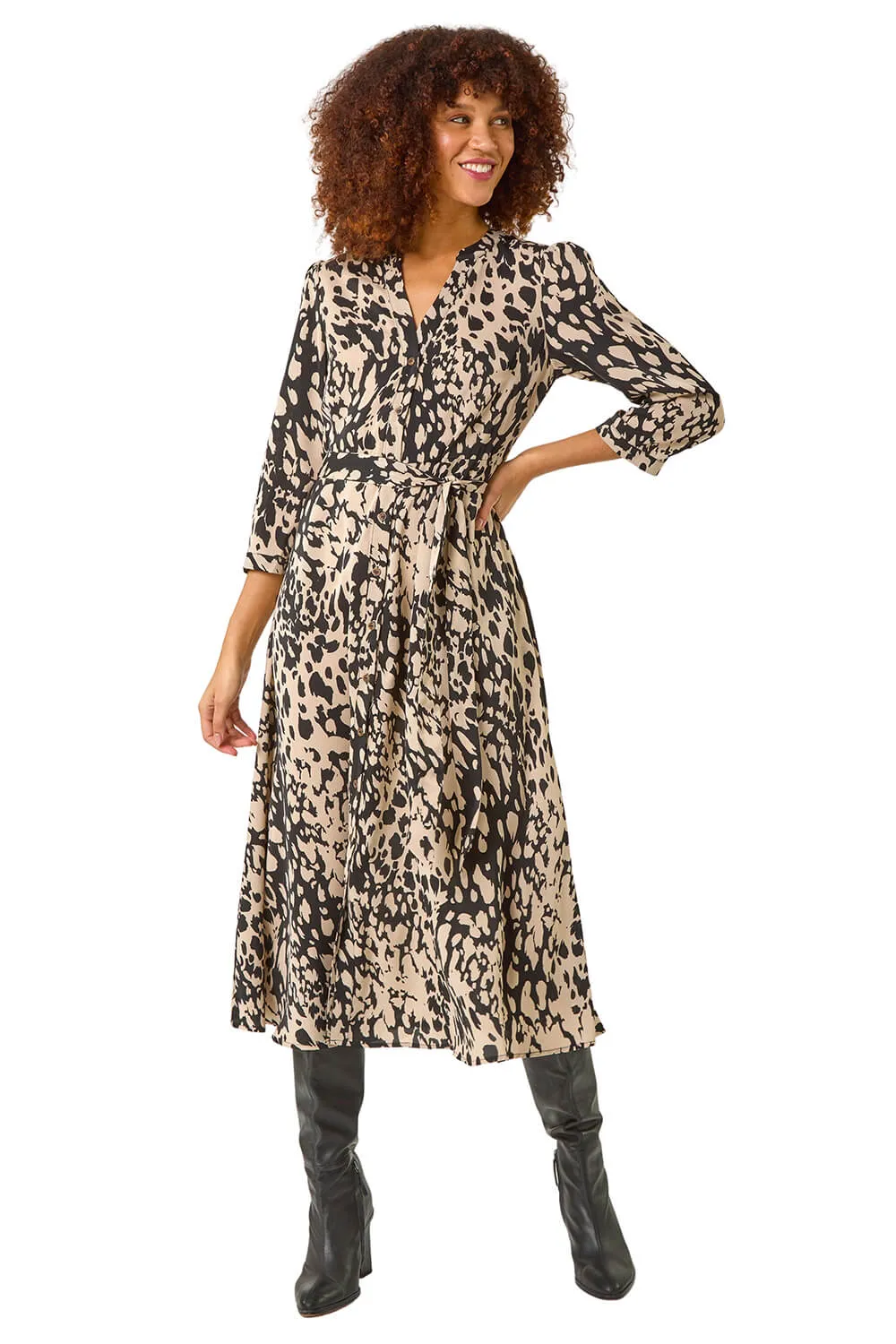 Abstract Midi Shirt Dress 2 Abstract Midi Shirt Dress