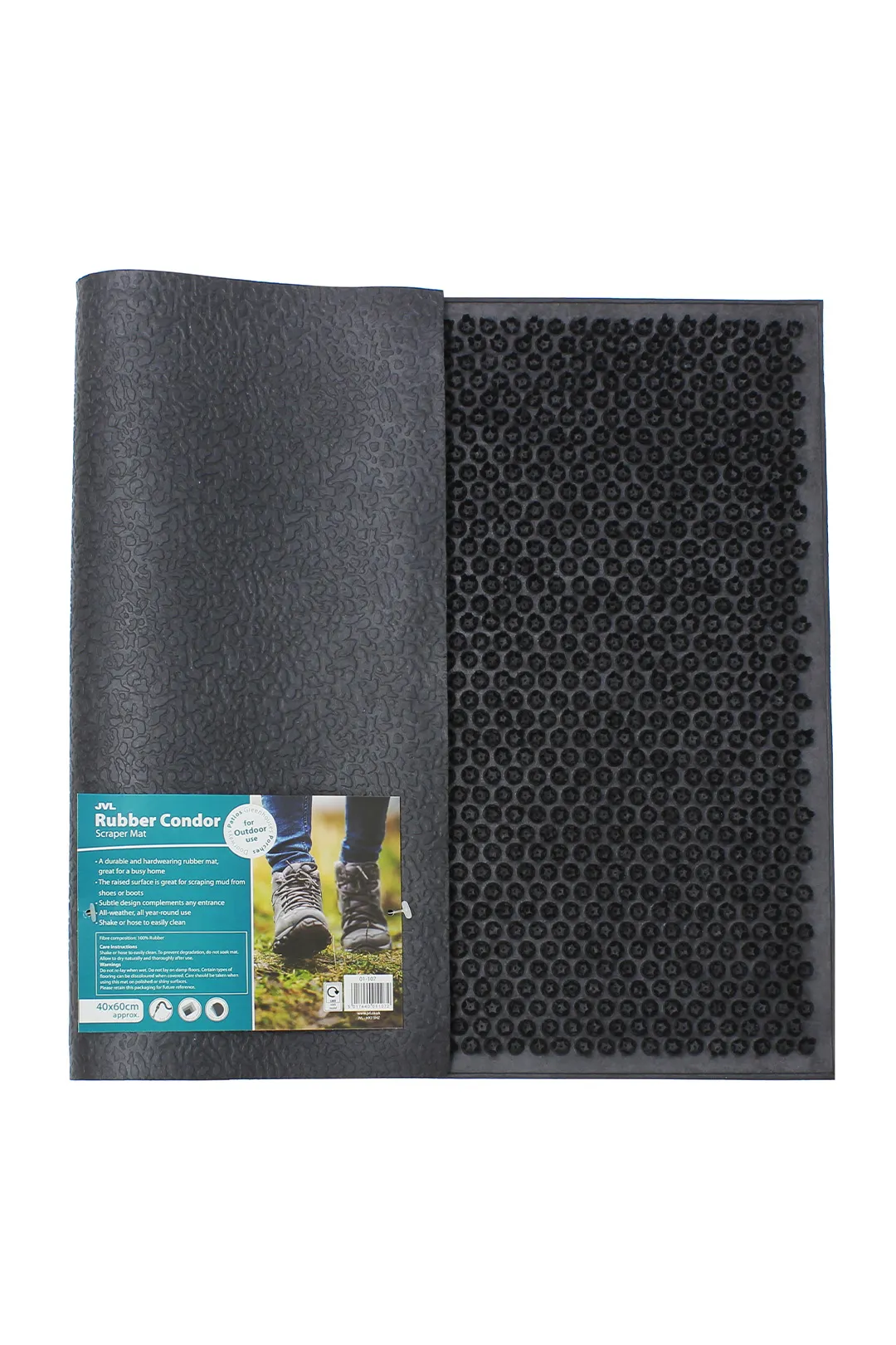 Black Rubber Condor Astro Turf Effect Doormat 40x60cm 5 Black Rubber Condor Astro Turf Effect Doormat 40x60cm