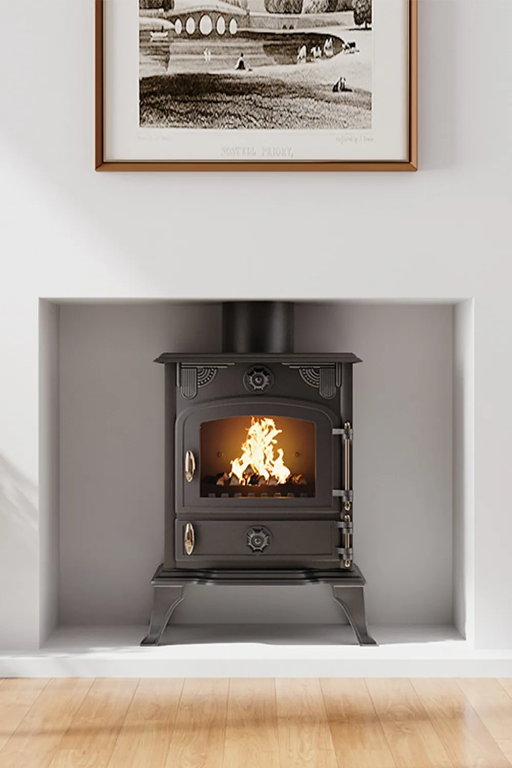Freestanding Cast Iron Wood Burning Stove Fireplace