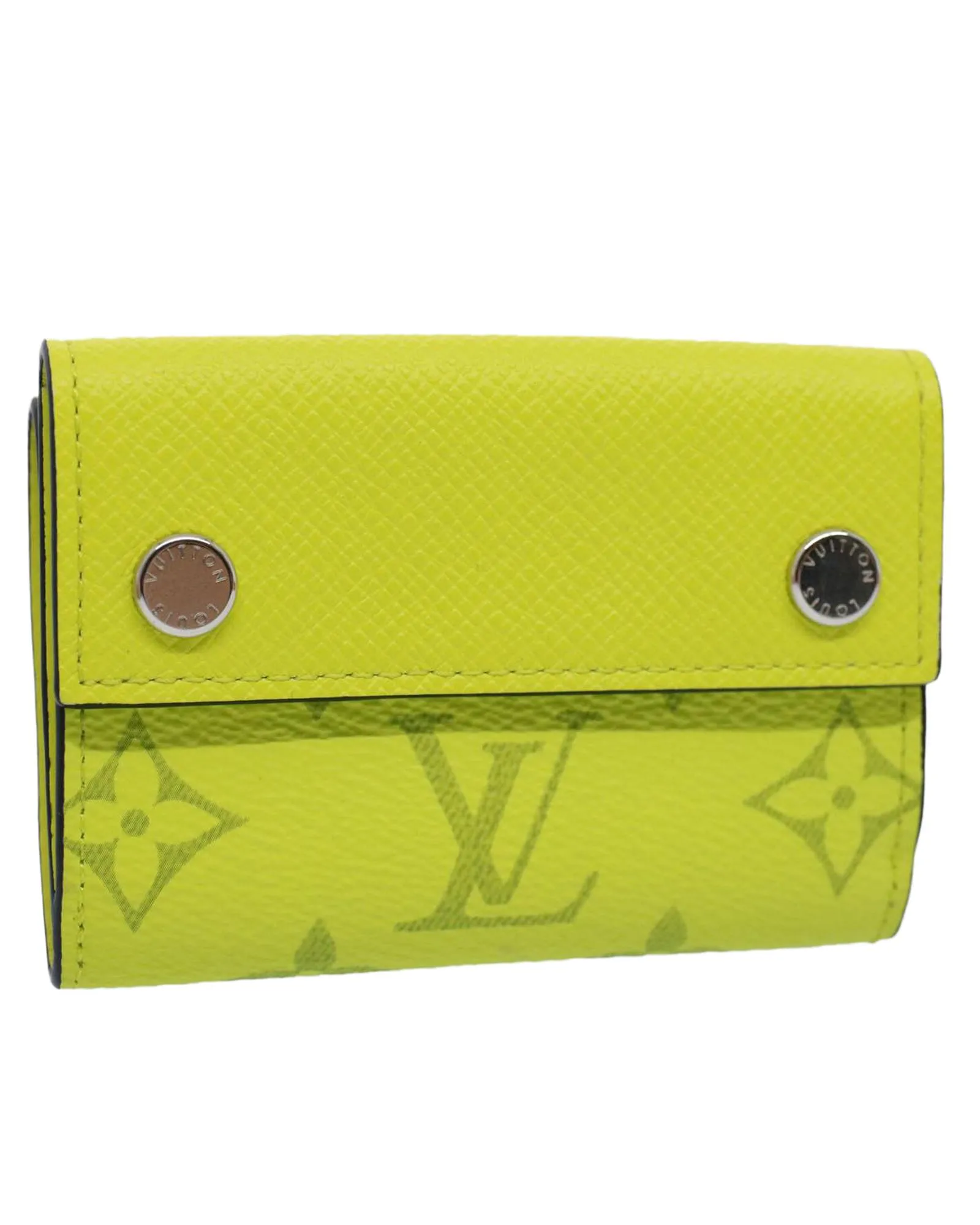 Preloved Compact Trifold Wallet Lime Green- Jaune 1 Preloved Compact Trifold Wallet Lime Green- Jaune