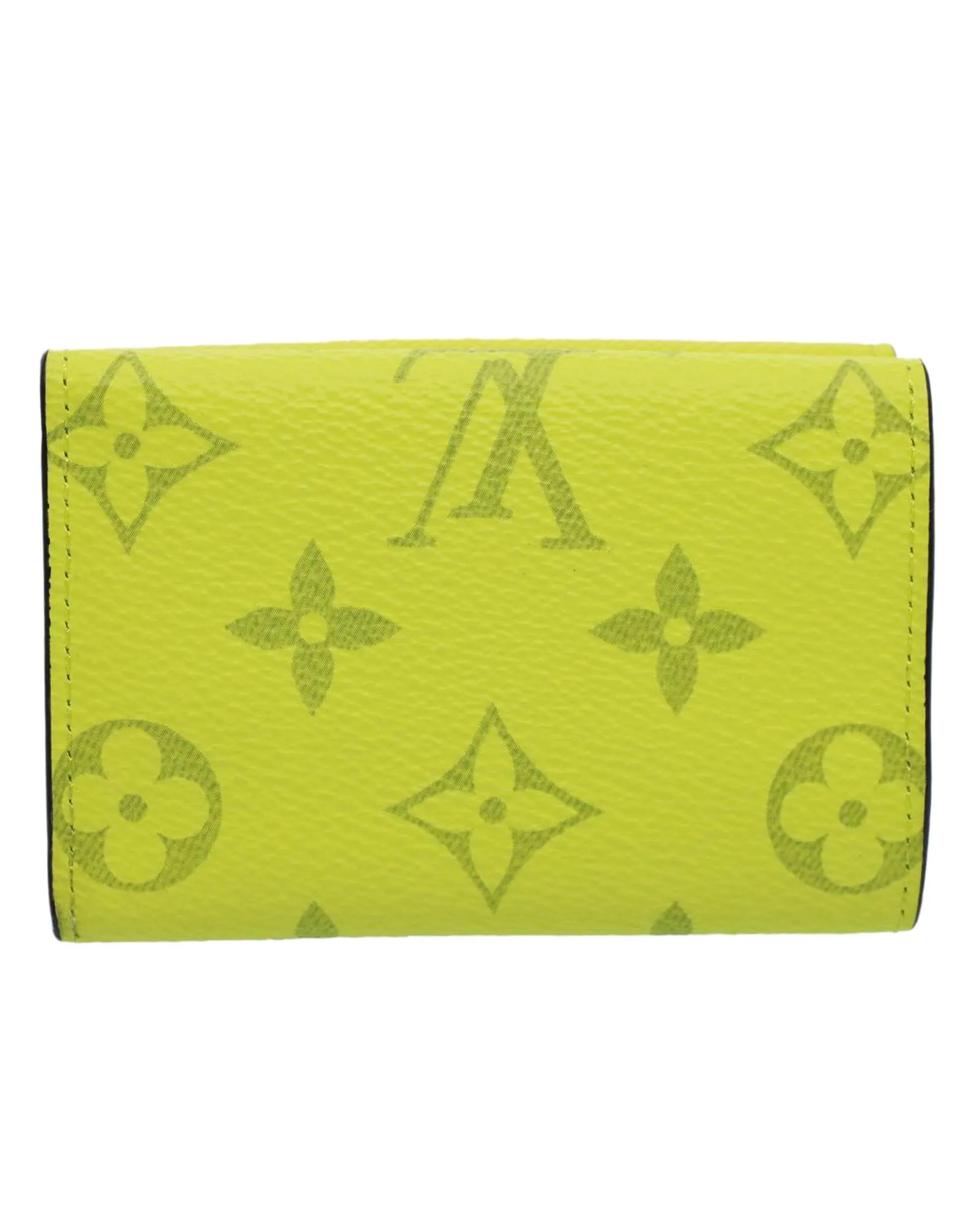 Preloved Compact Trifold Wallet Lime Green- Jaune 2 Preloved Compact Trifold Wallet Lime Green- Jaune