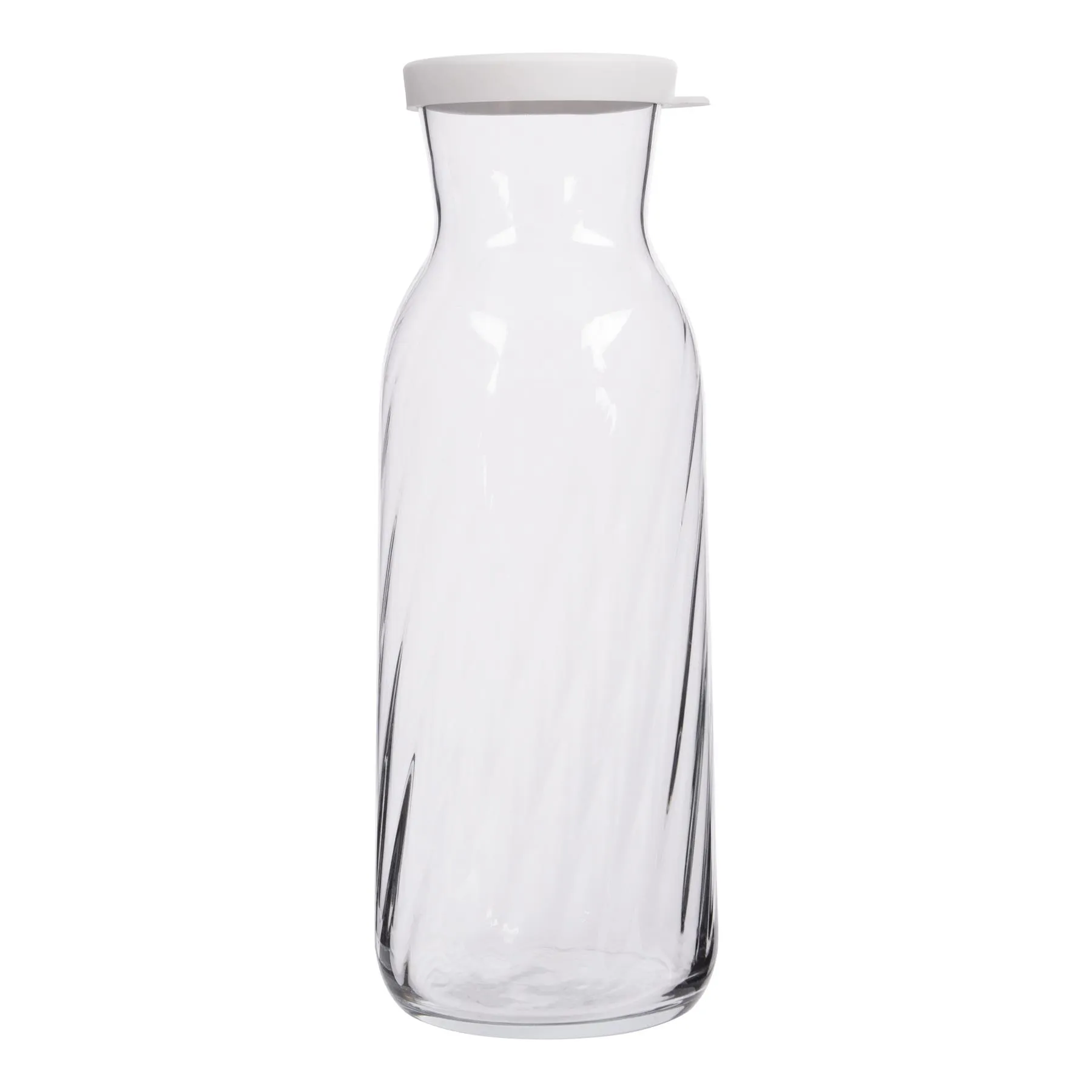Fonte Optic Glass Carafe - 1.2L - White Lid