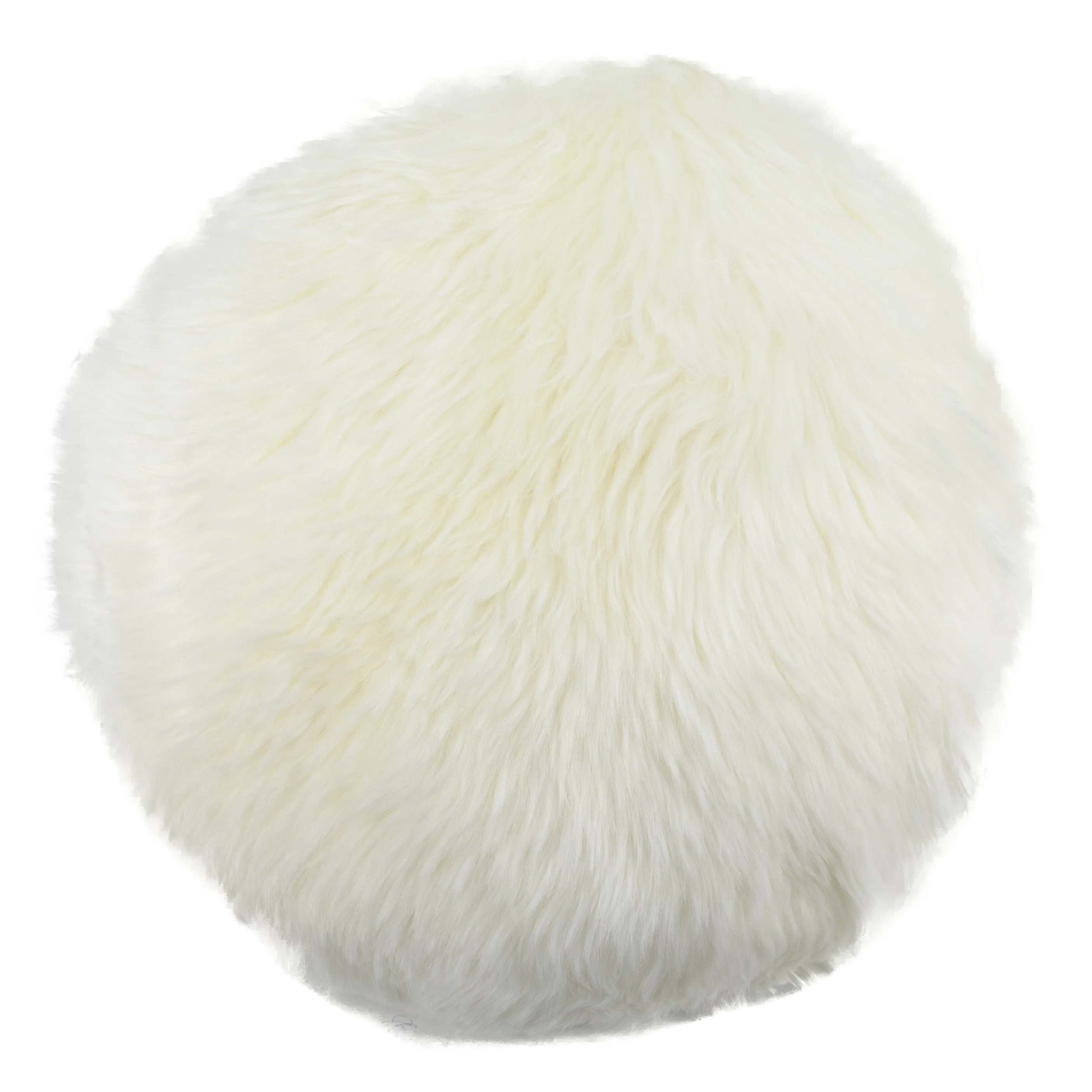 White Round Sheepskin Cushion 3 White Round Sheepskin Cushion