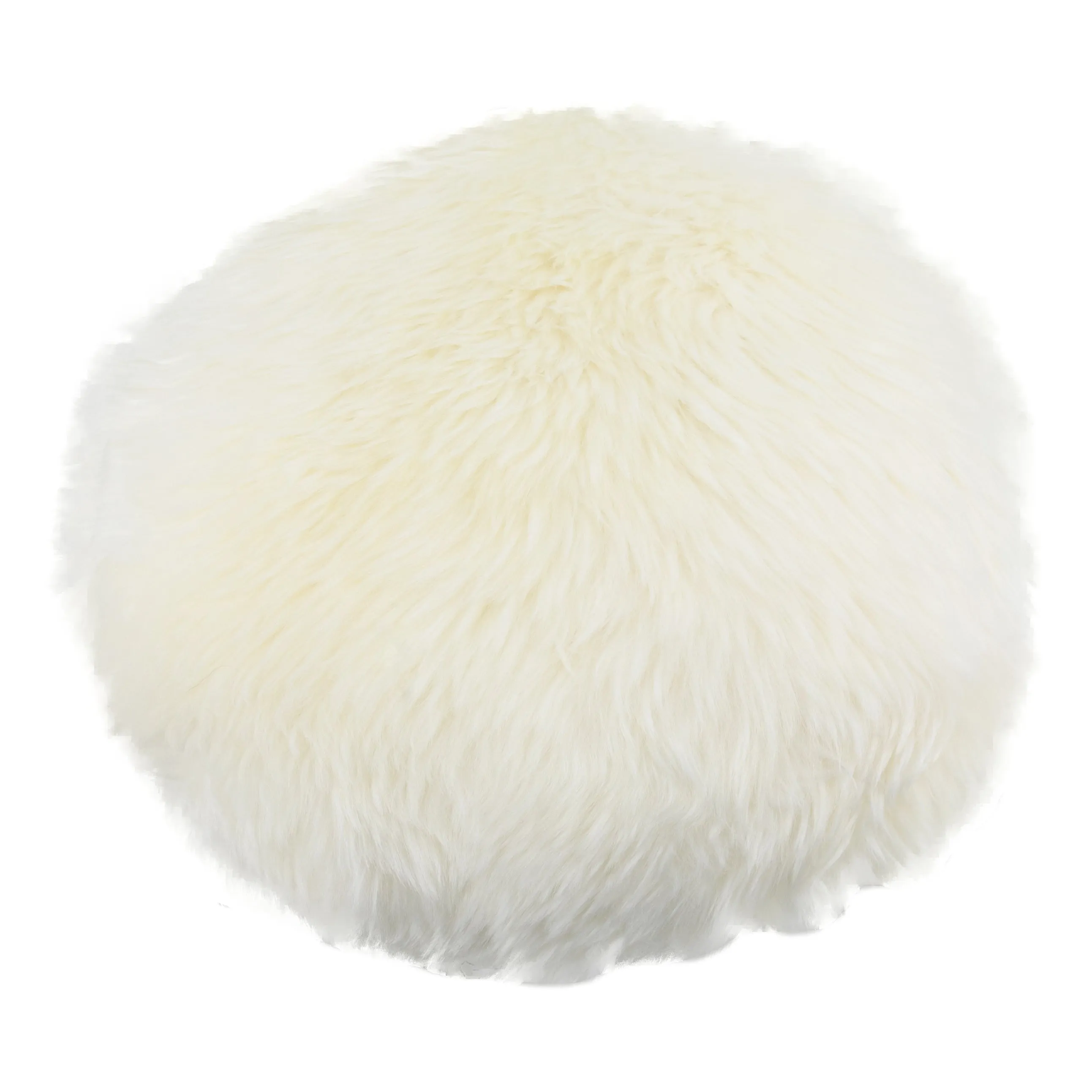 White Round Sheepskin Cushion 4 White Round Sheepskin Cushion