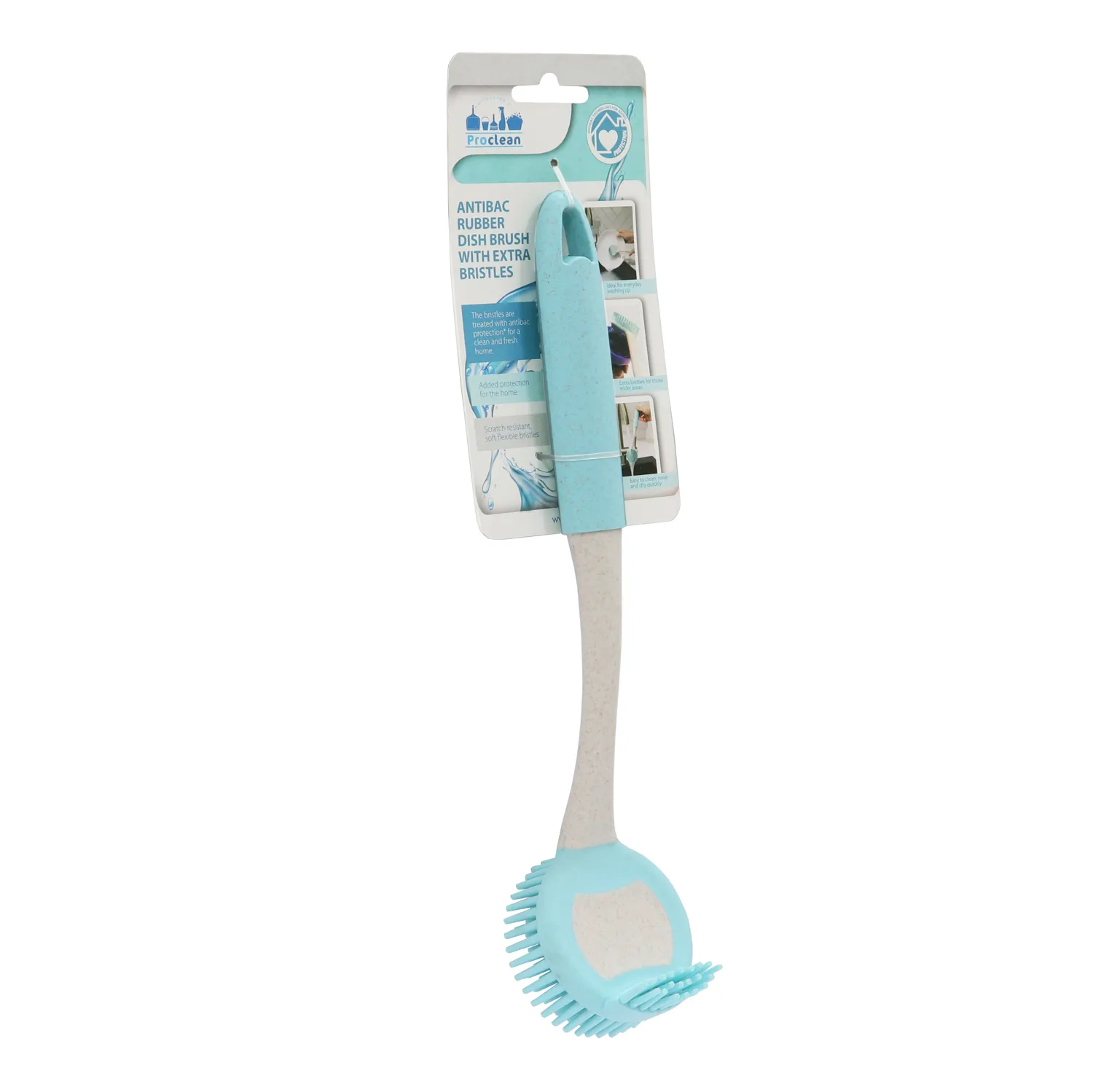 Pro Clean Anti-Bacteria Rubber Dish Brush with Extra Bristles