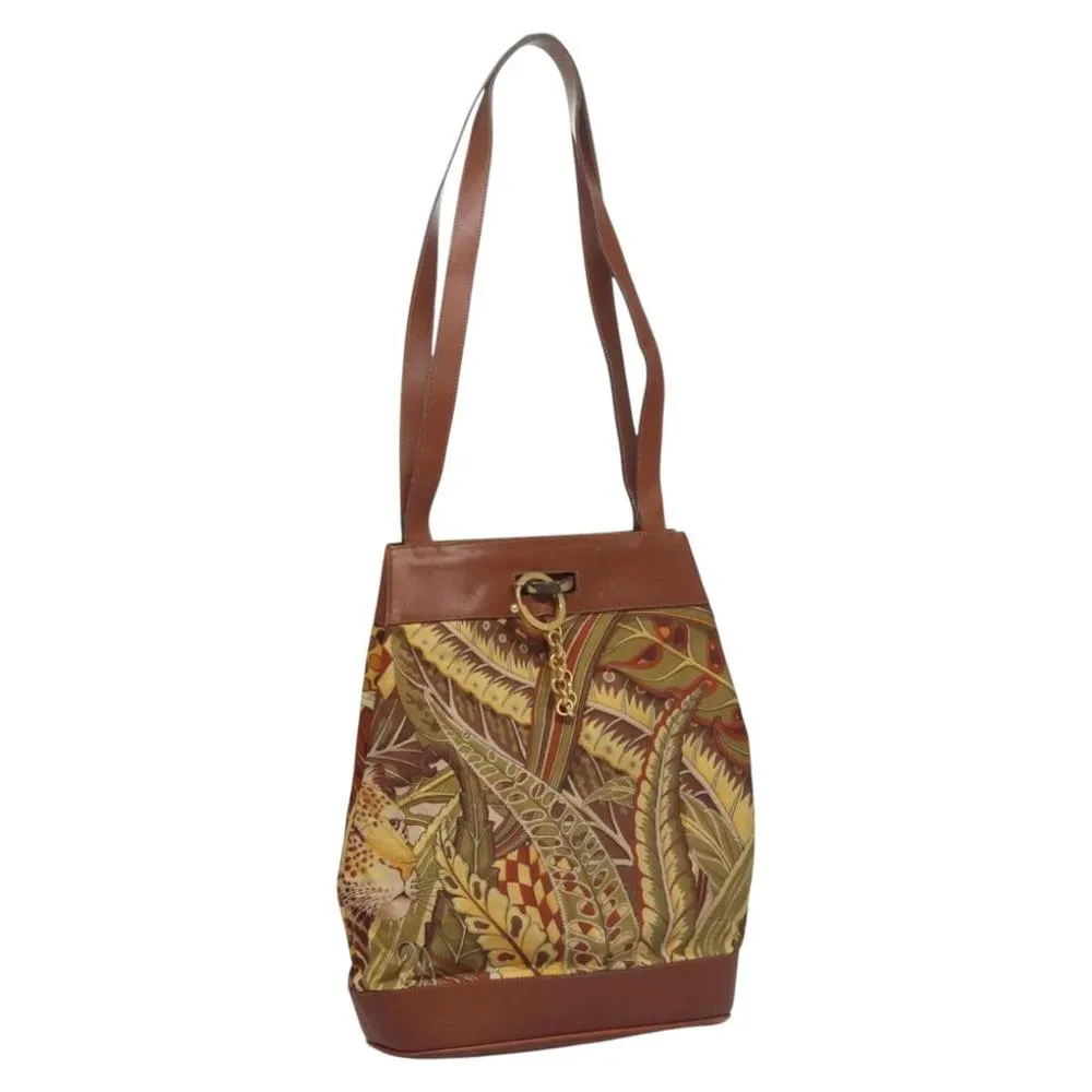 Preloved Printed Tote Bag- Yellow Shoulder Bags 1 Preloved Printed Tote Bag- Yellow Shoulder Bags
