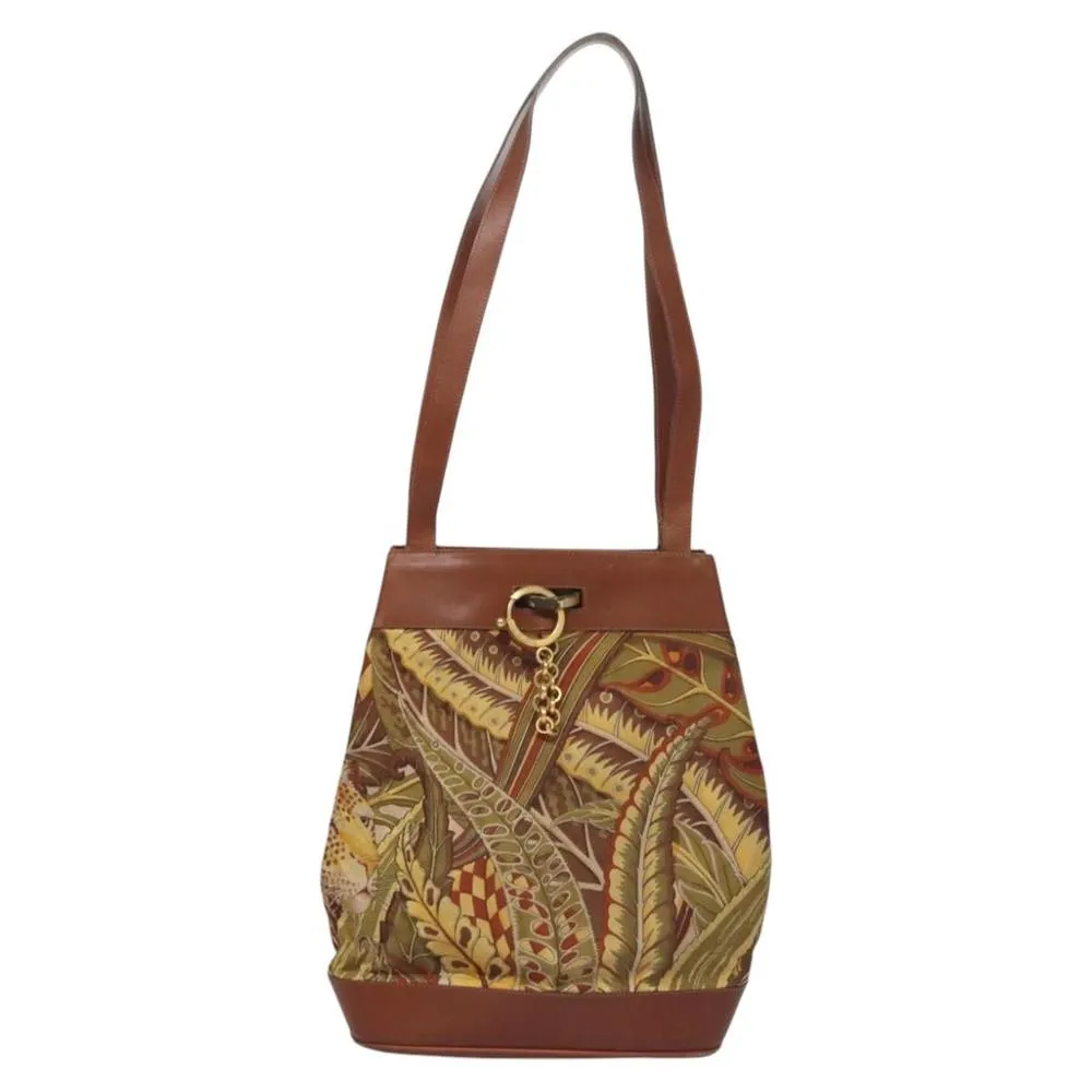 Preloved Printed Tote Bag- Yellow Shoulder Bags 2 Preloved Printed Tote Bag- Yellow Shoulder Bags